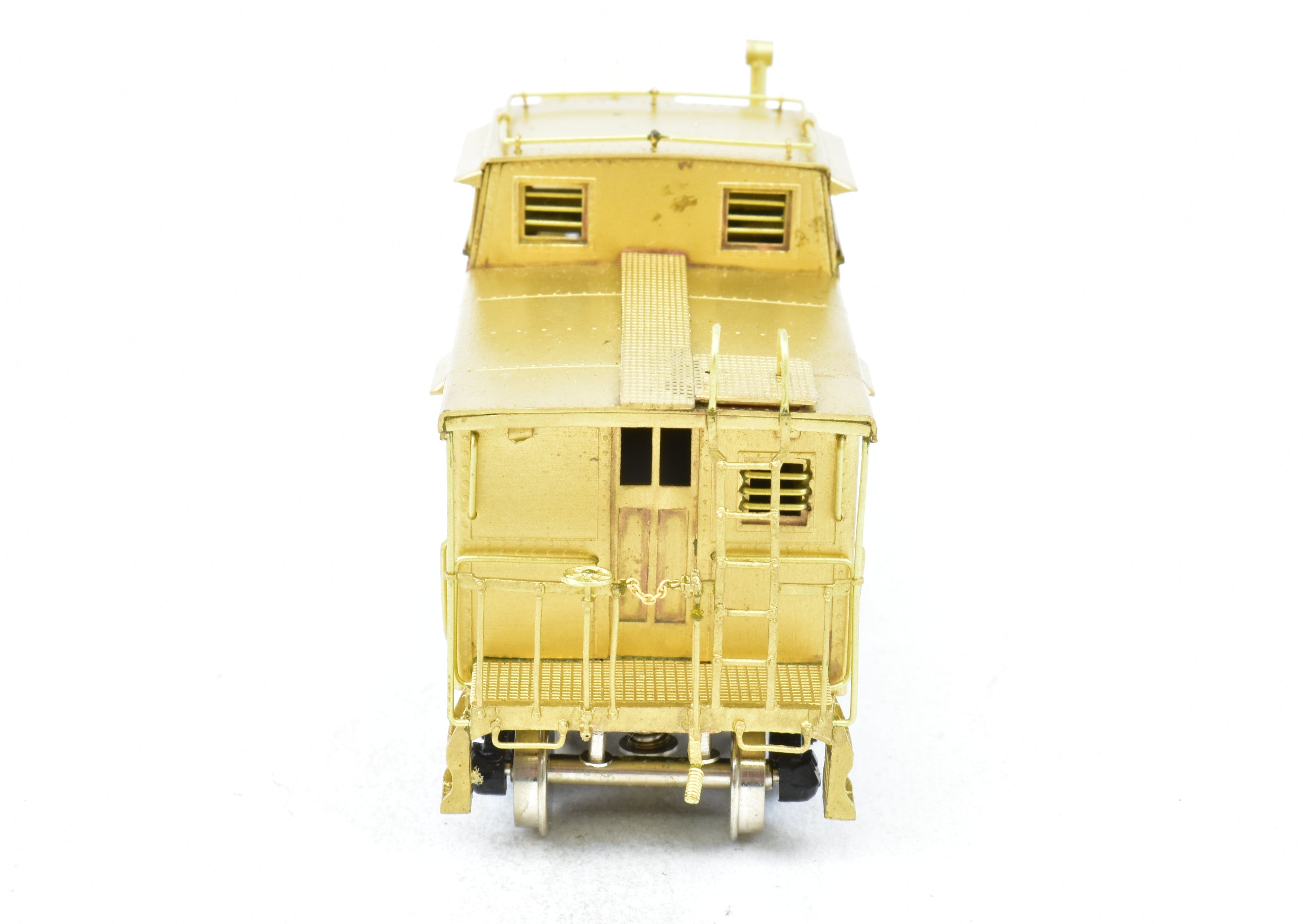 High - Quality HO Scale Brass Nickel - Plated Chesapeake & Ohio Steel Caboose Model by NPP - Nickel Plate Products
