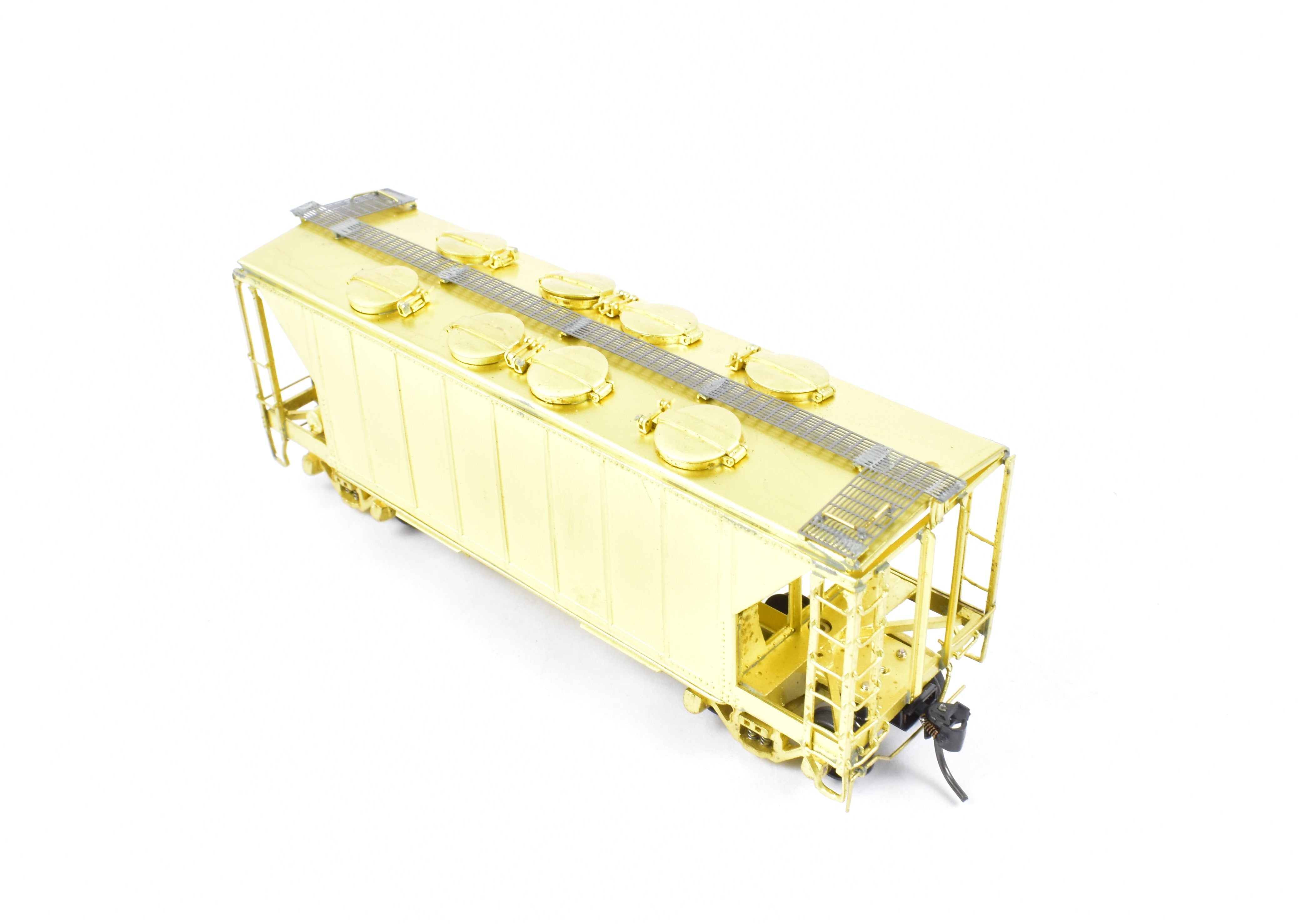 Rebuilt HO Brass 34' Covered Hopper with Round Hatches by Pecos River