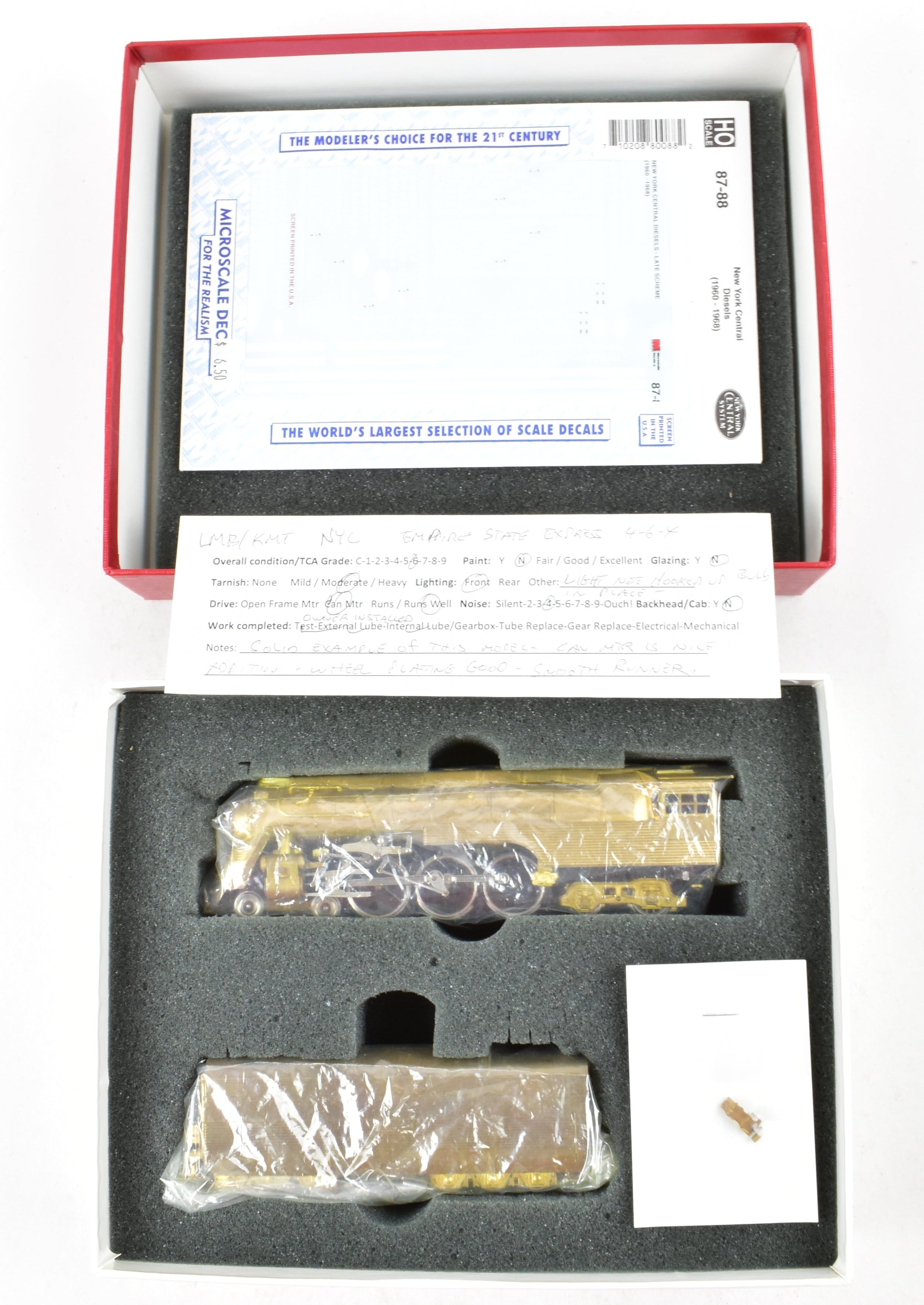 HO Scale Brass Model Train - LMB Models NYC - New York Central J - 3A 4 - 6 - 4 Hudson Streamlined Empire State Express Replica