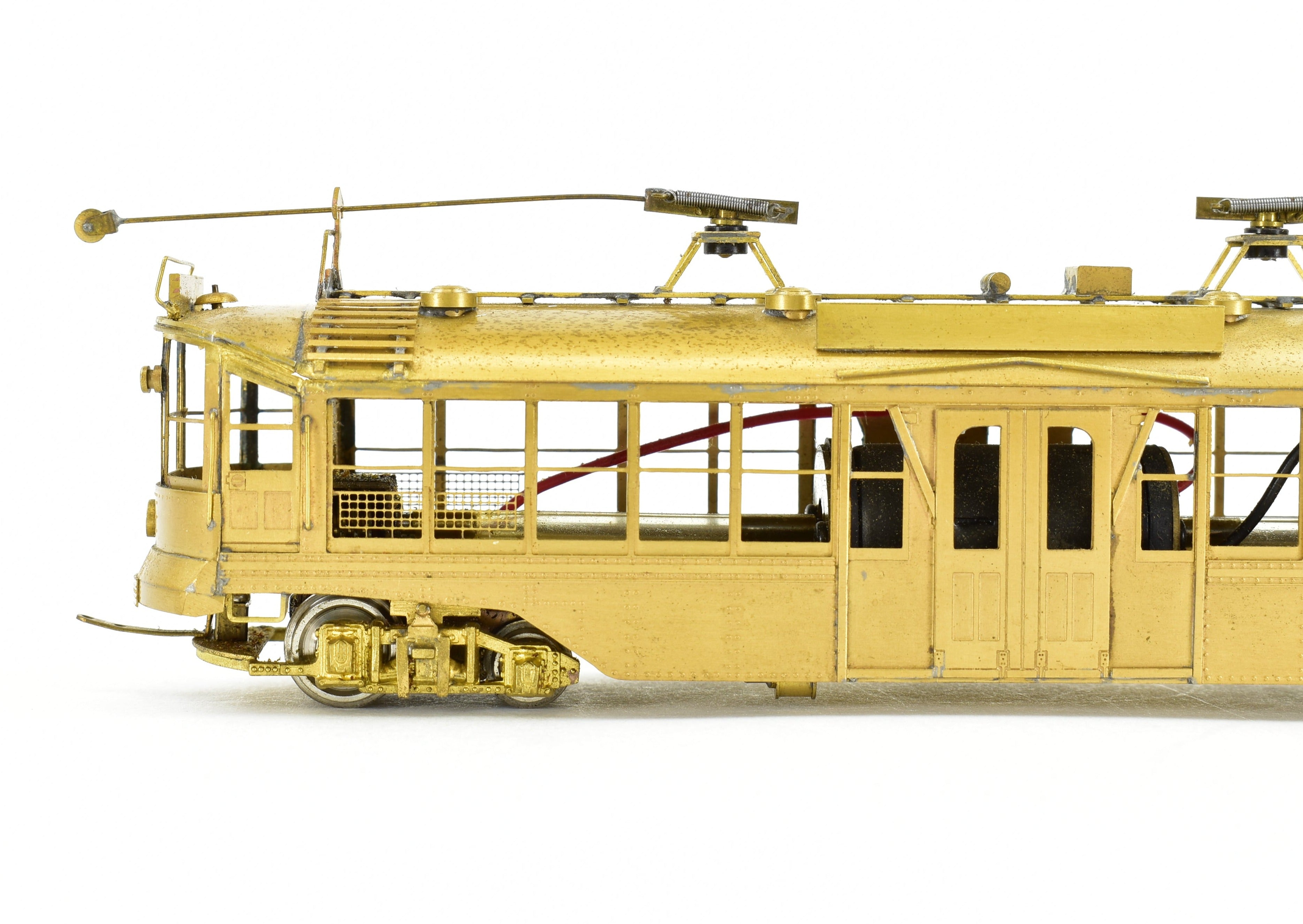 High - Quality HO Scale Custom Brass Pacific Electric Dragon Trolley Car Model without Original Packaging by Brass NJ Custom
