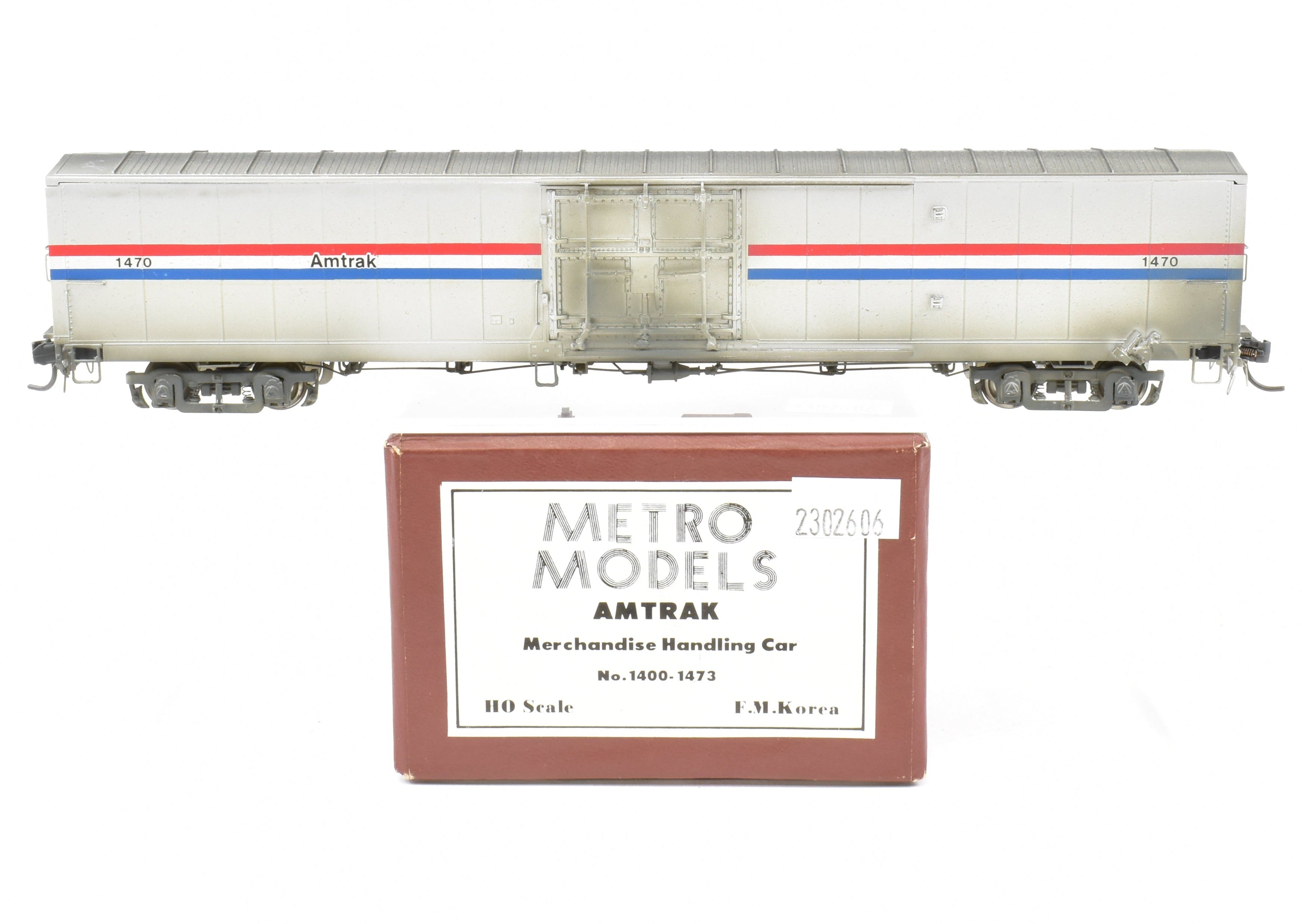Custom Painted & Weathered HO Brass Metro Models Amtrak #1470 Merchandise Handling Car