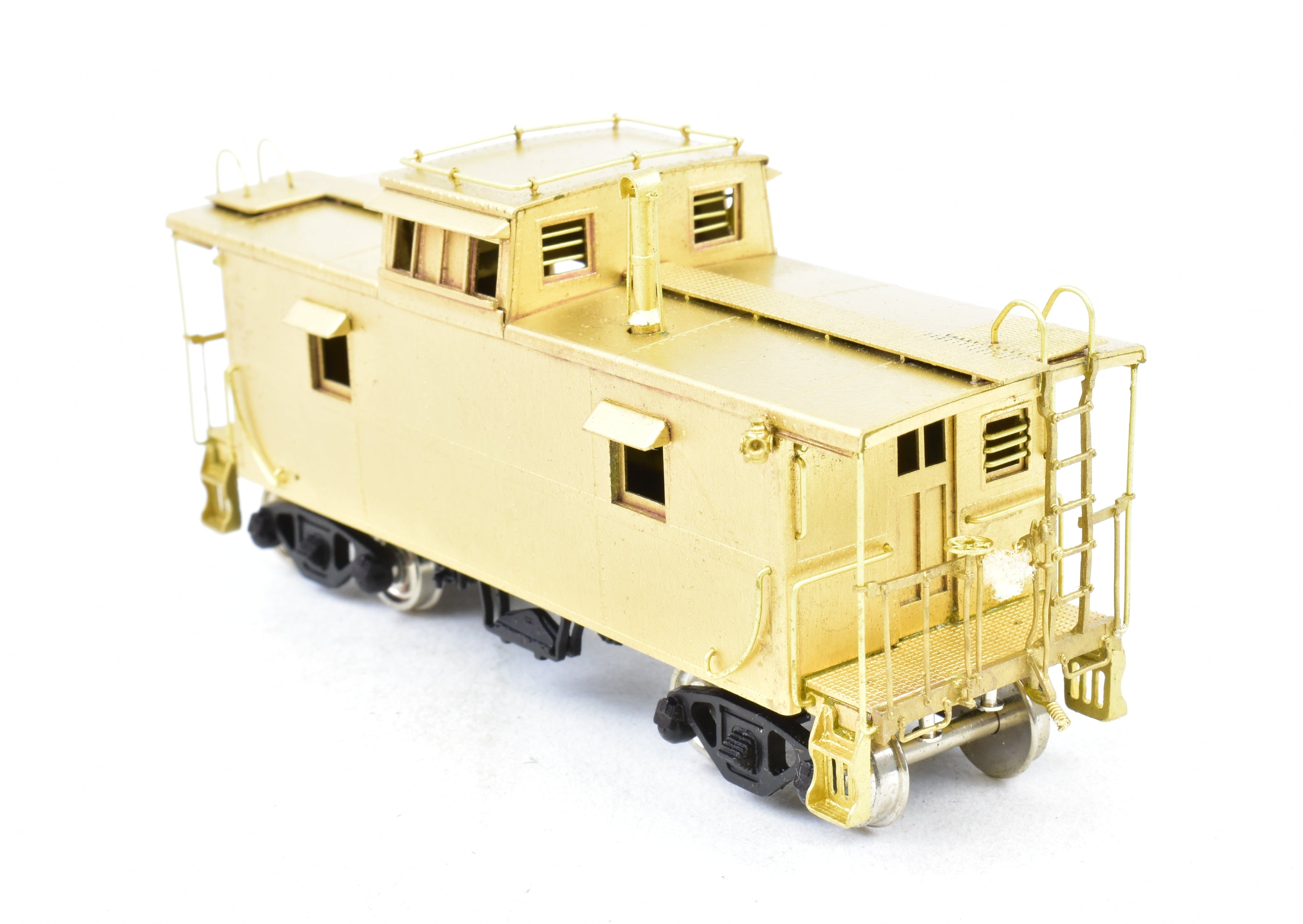 High - Quality HO Scale Brass Nickel - Plated Chesapeake & Ohio Steel Caboose Model by NPP - Nickel Plate Products
