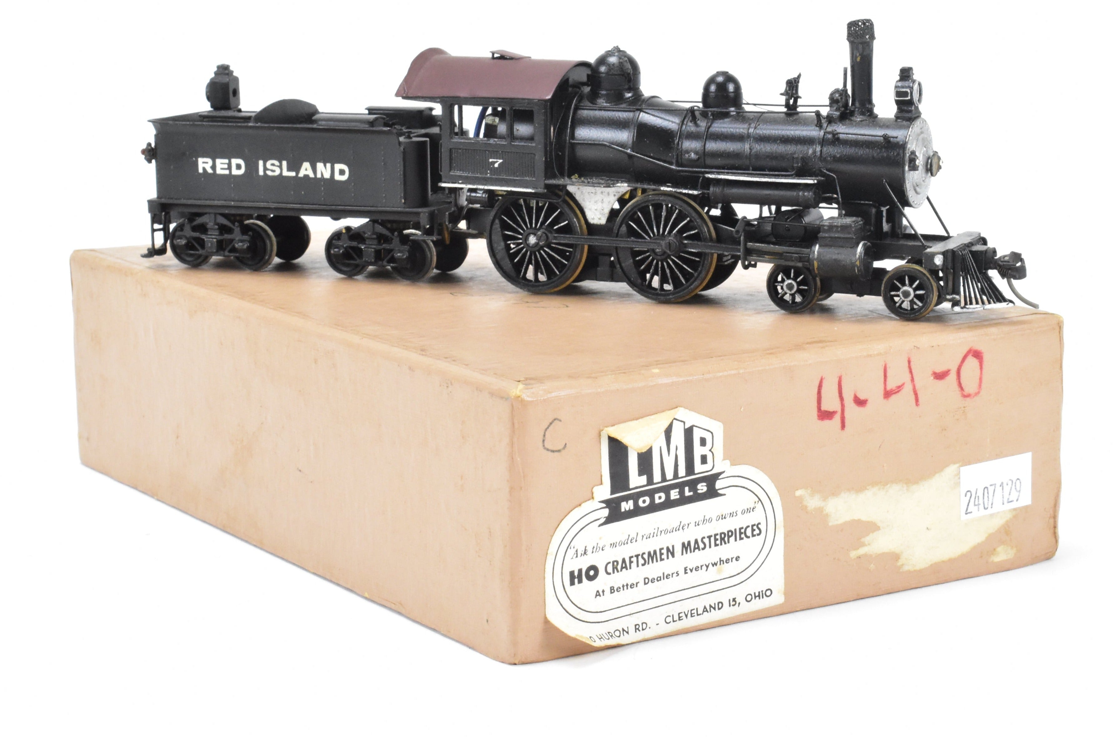 HO Scale Brass LMB NYC - New York Central Buchanan Style 4-4-0 CP Fictional Railroad Model in Red Color