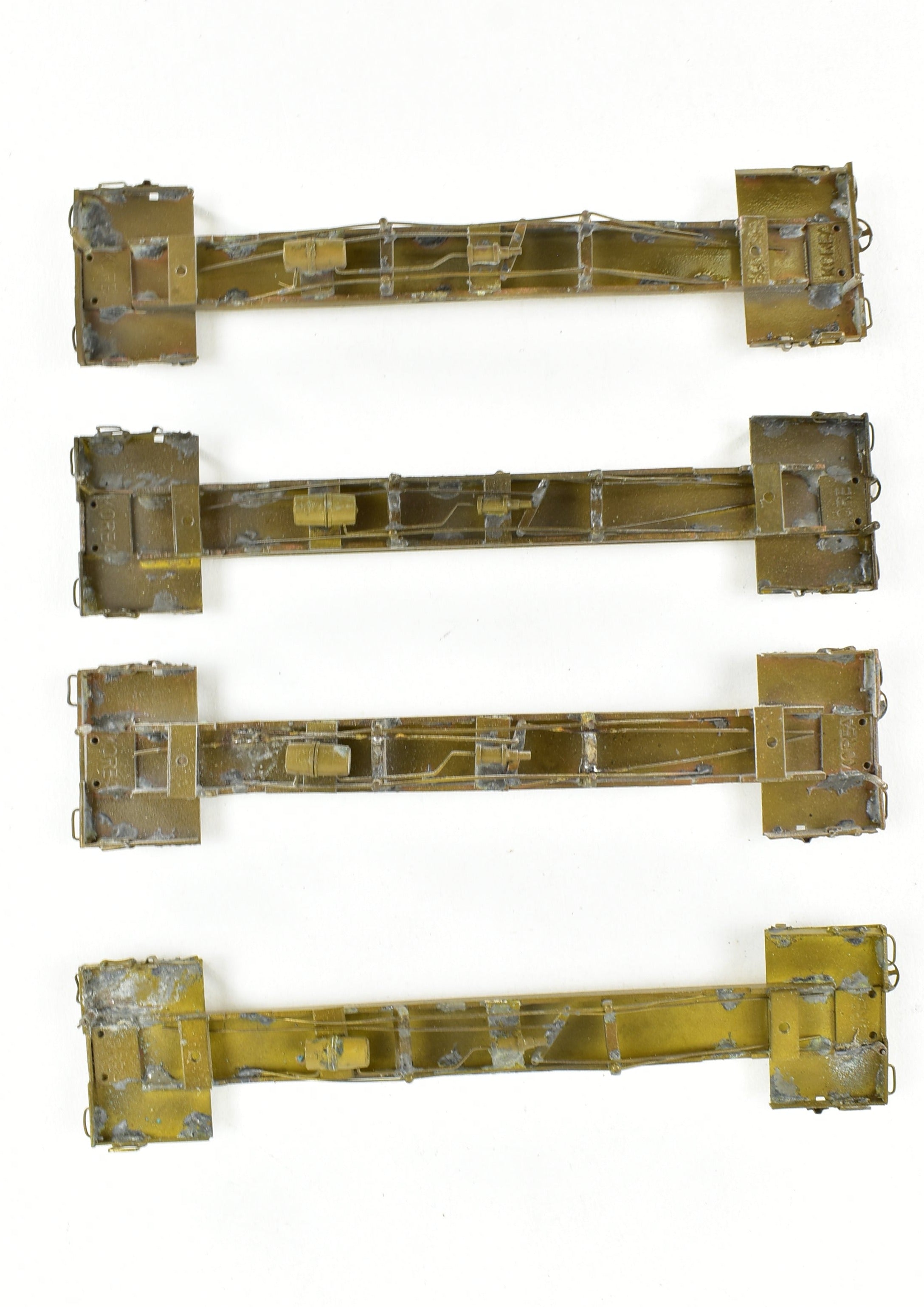 HO Brass 4-Pack 41' Log Cars from Northwest Short Line & Northern Pacific, No Trucks #2
