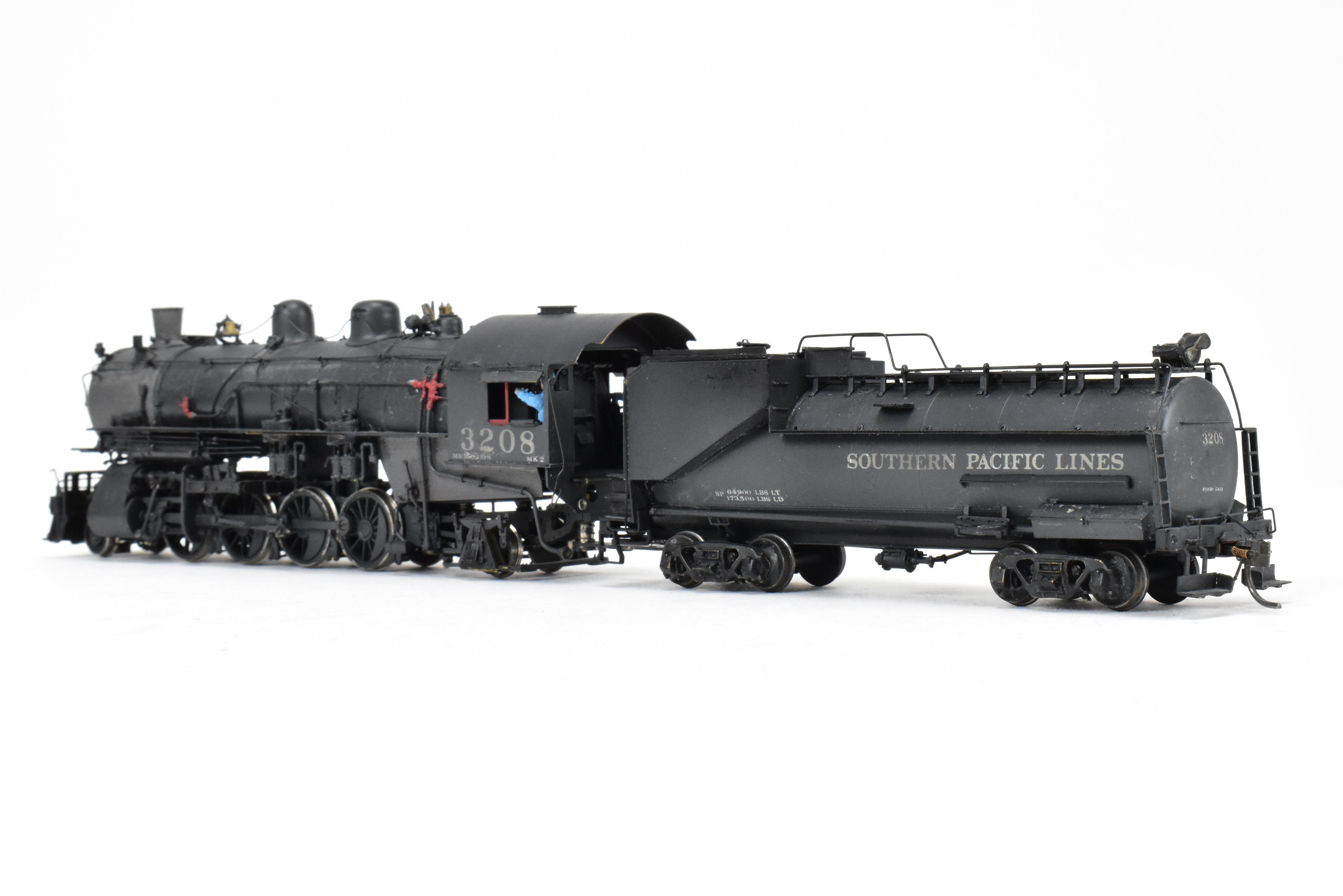 HO Brass Sunset Models SP - Southern Pacific MK - 2 2 - 8 - 2 CP #3208 with Light Weathering