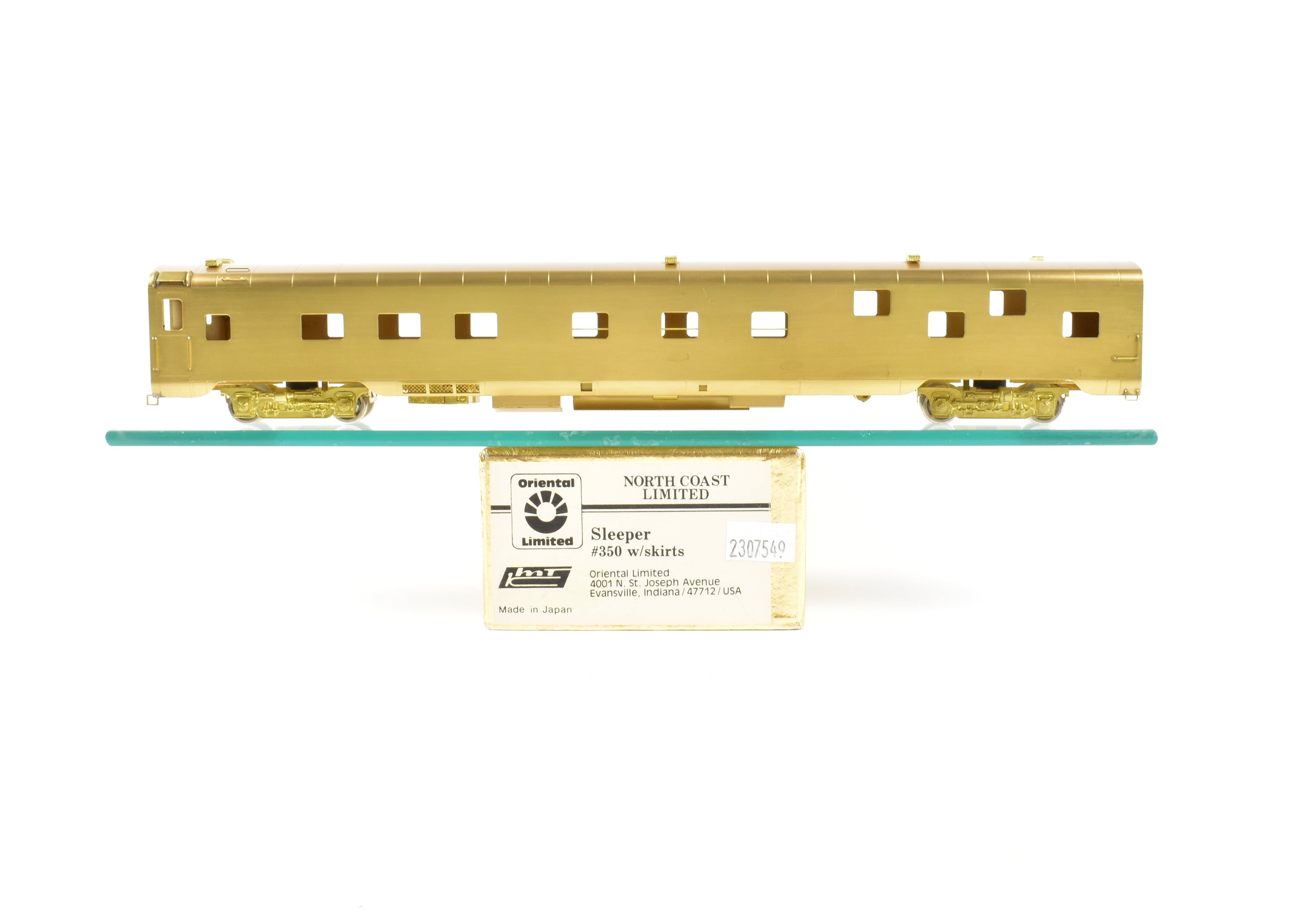 HO Scale Brass Model Train - Oriental Limited NP - Northern Pacific North Coast Limited Sleeper Car #350 with Skirts