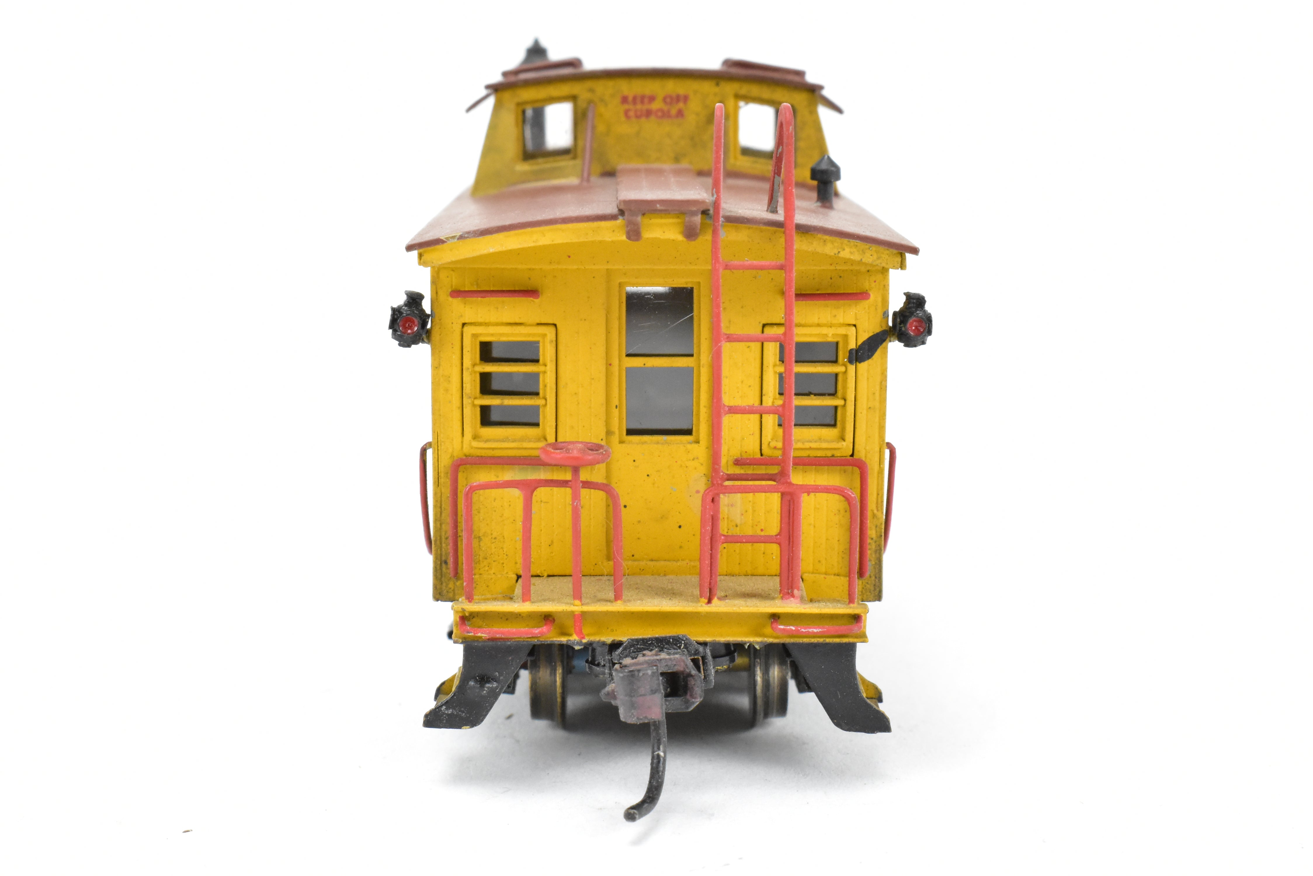 HO Scale Brass Lambert Union Pacific CA - 1 Caboose Model with Incorrect Trucks, Custom Painting and Weathered Appearance