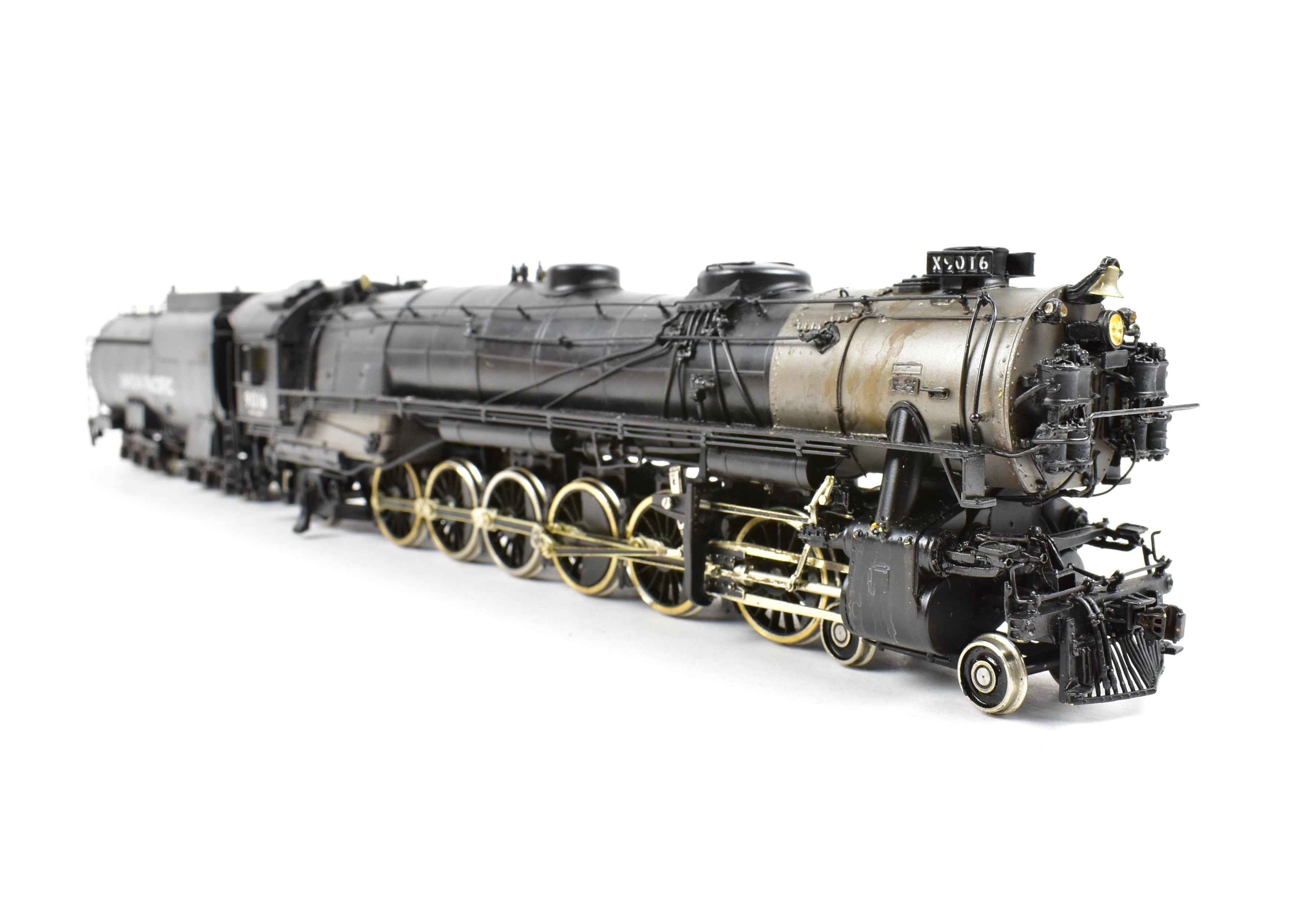 HO Scale Brass Key Imports Union Pacific 4-12-2 Standard Steam Locomotive of the 9000 Series, Specifically Standard Niners #9016 with Light Weathering Effect