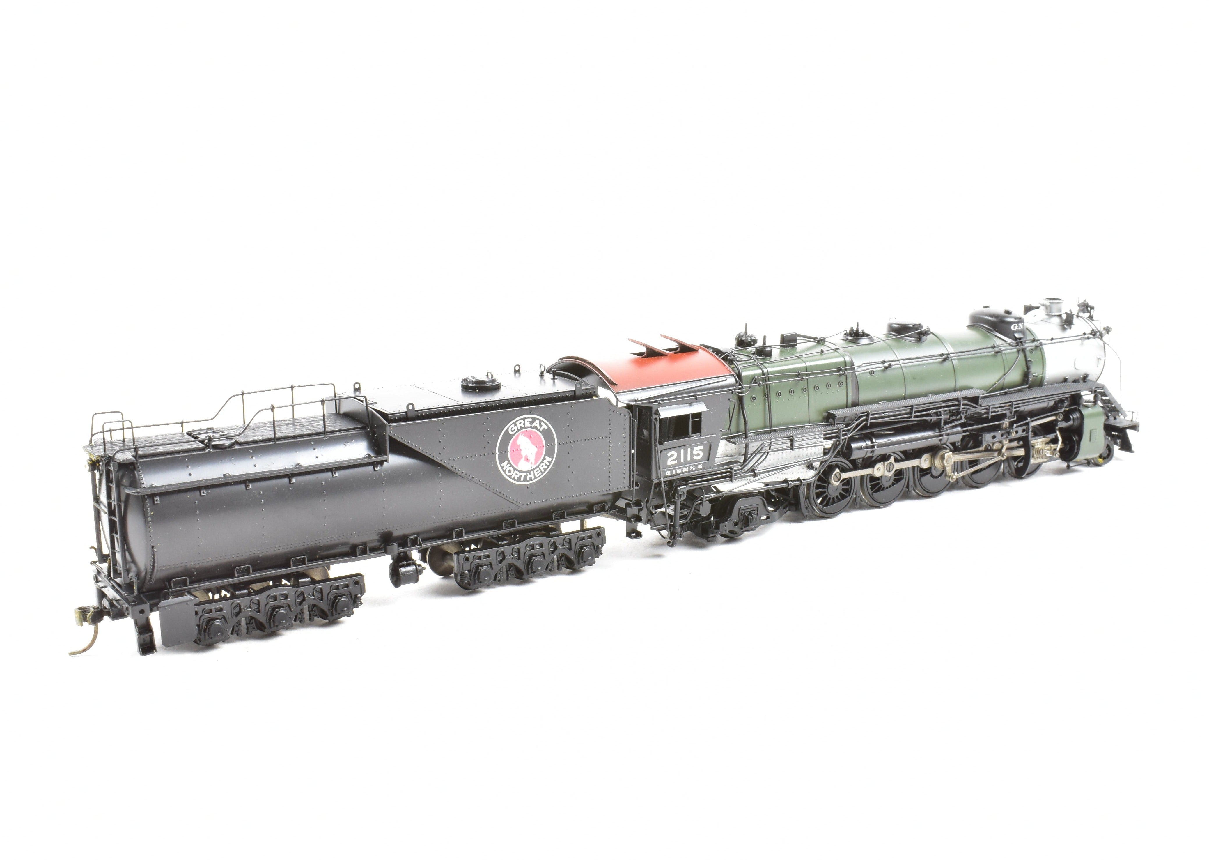 High - Quality HO Scale Brass PFM - Tenshodo Great Northern Class Q - 1 2 - 10 - 2 Model Train with Custom - Painted Glacier Park Design