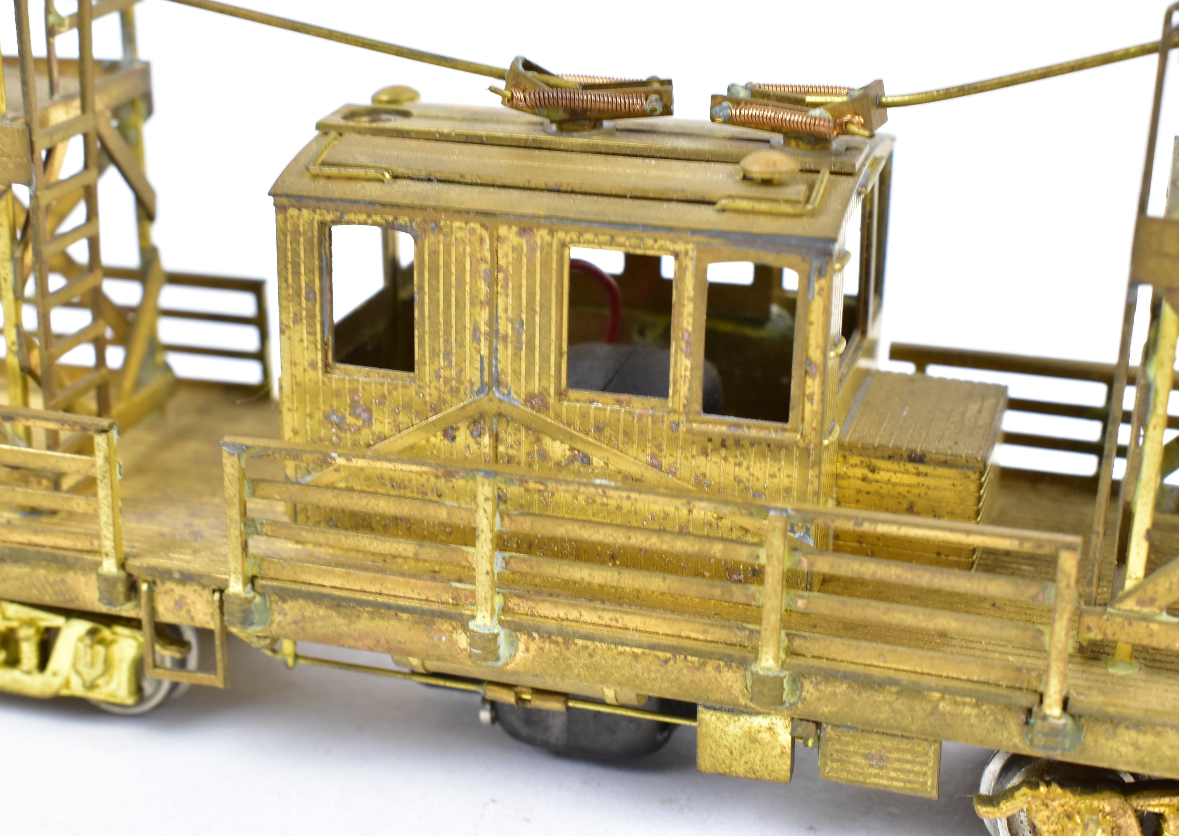 HO Scale Brass Suydam Pacific Electric Interurban Wood Wire Greaser - Tower Car Model (No Box, As - Is Condition)