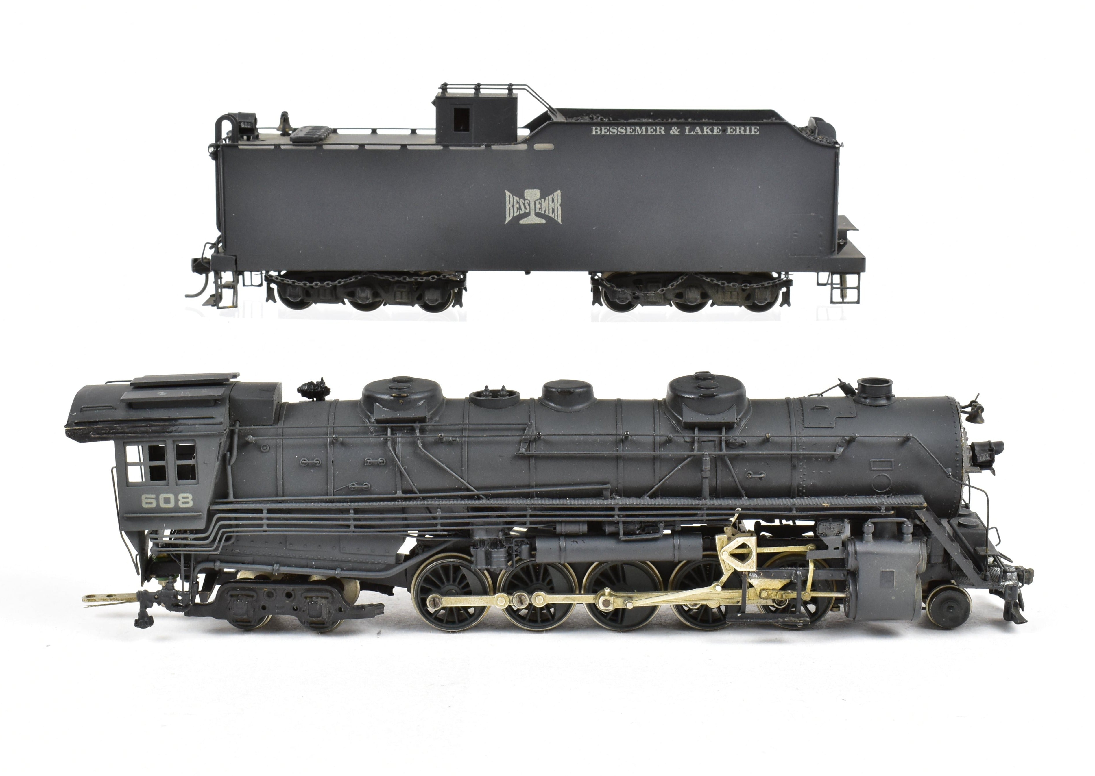HO Scale Brass Nickel Plated Model Train - Bessemer & Lake Erie 2-10-4 FP No. 608 Reboxxed Version