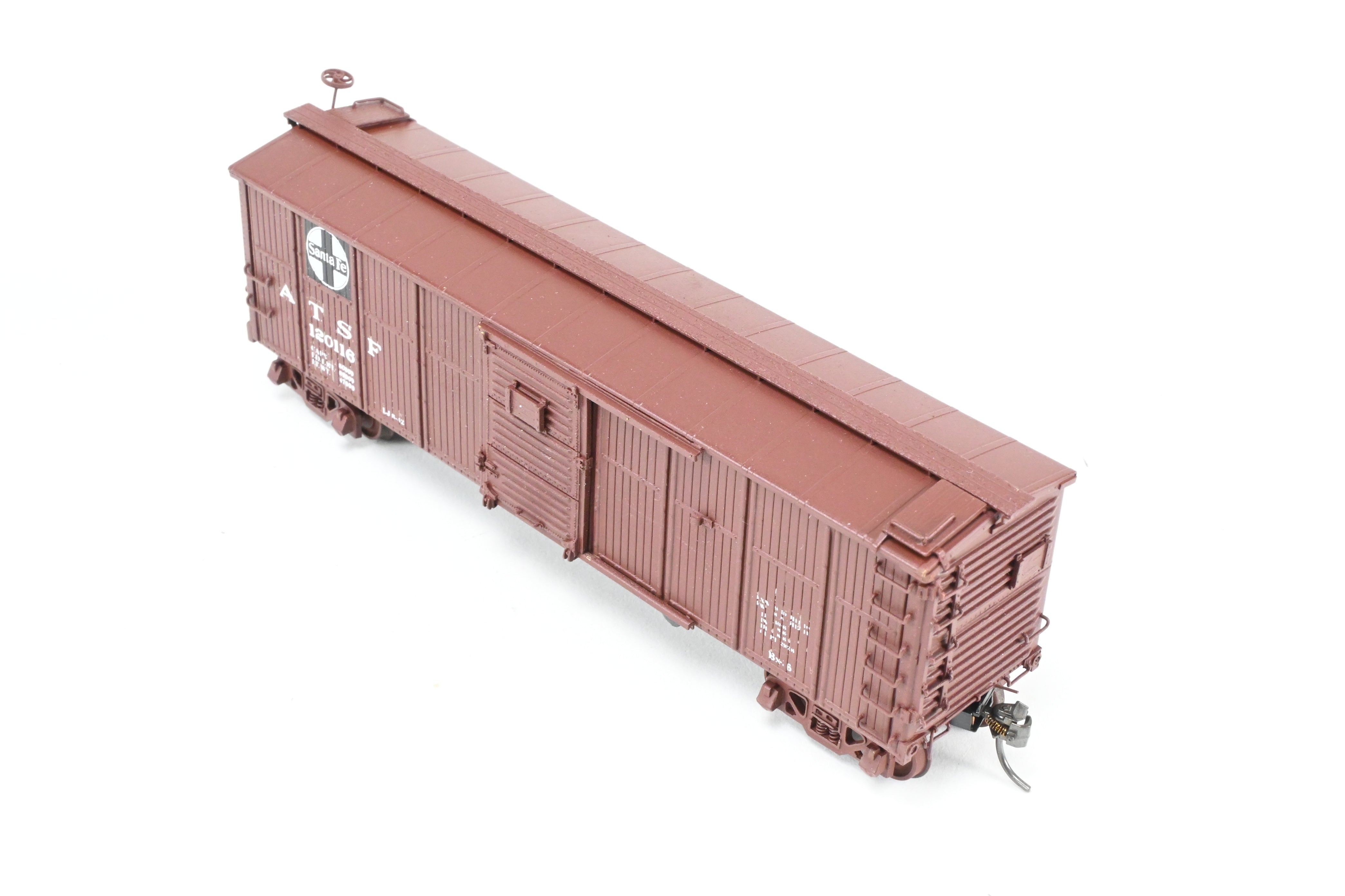 HO Scale Brass Model of Pecos River Brass ATSF - Santa Fe Bx - 6 Boxcar with CP Number 120116