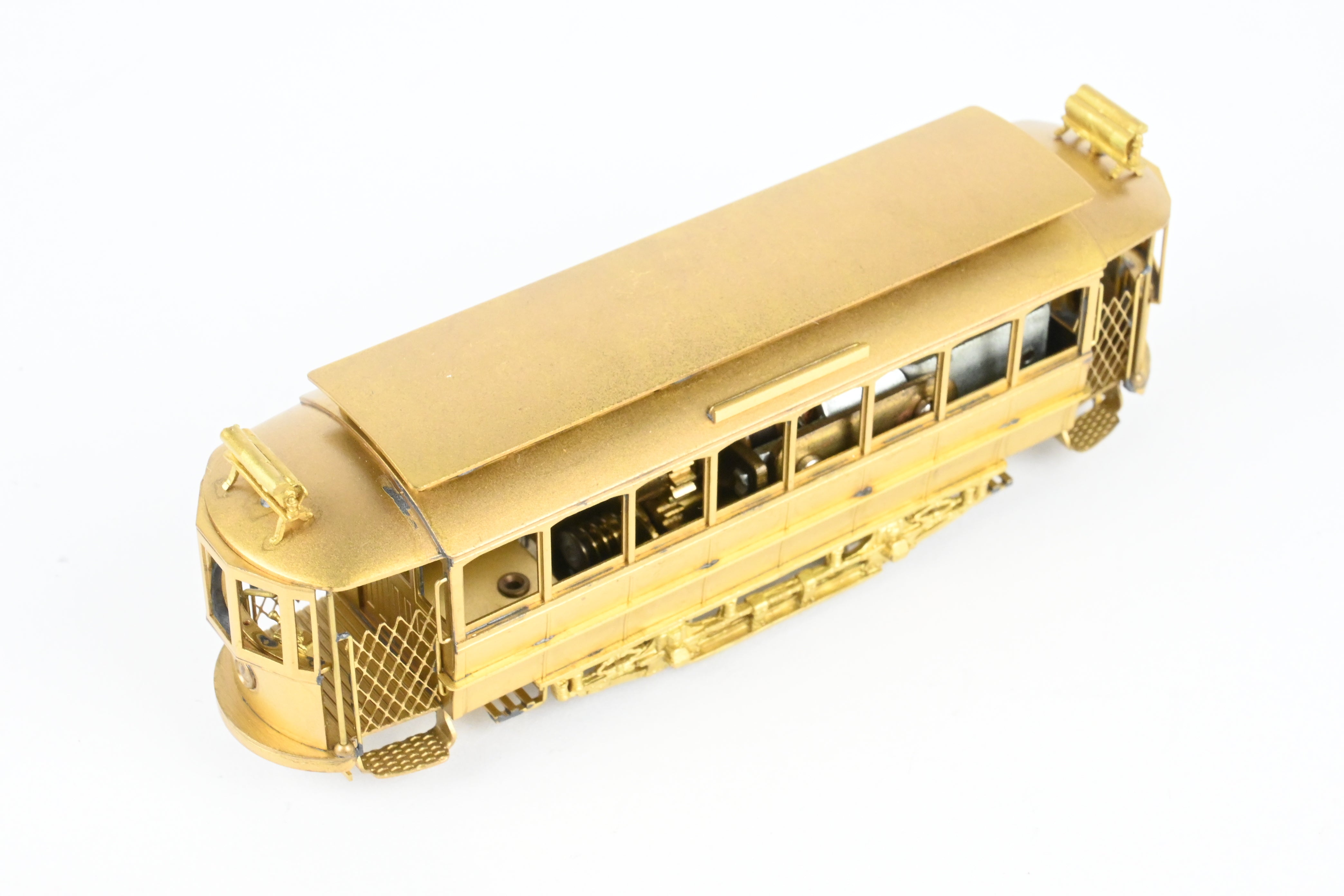 HO Scale Custom Brass Metropolitan Street Railway Single Truck Short Closed Trolley