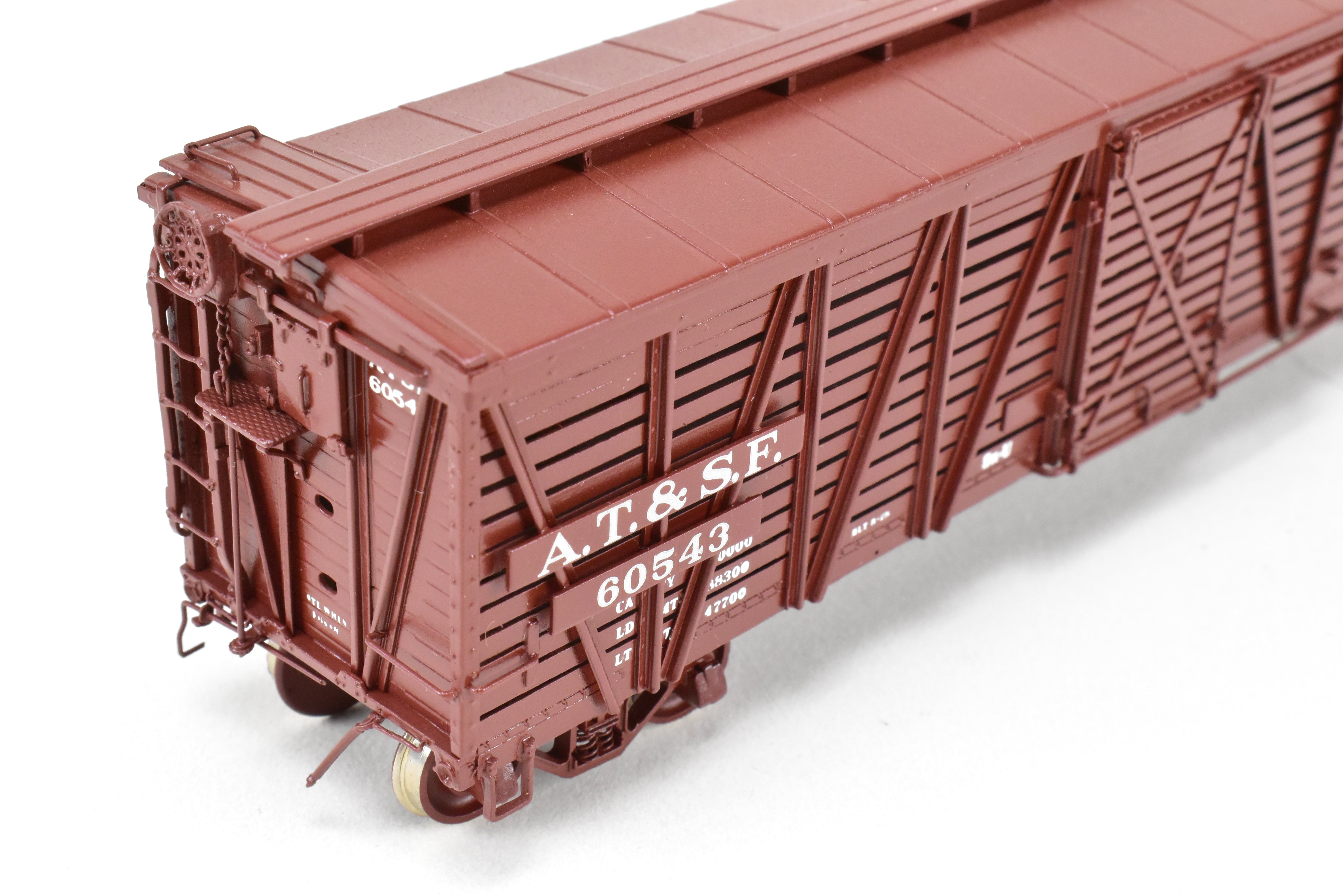 High - Quality HO Scale Brass Santa Fe SK - U Stock Car Model No. 60543 by Pecos River Brass for ATSF