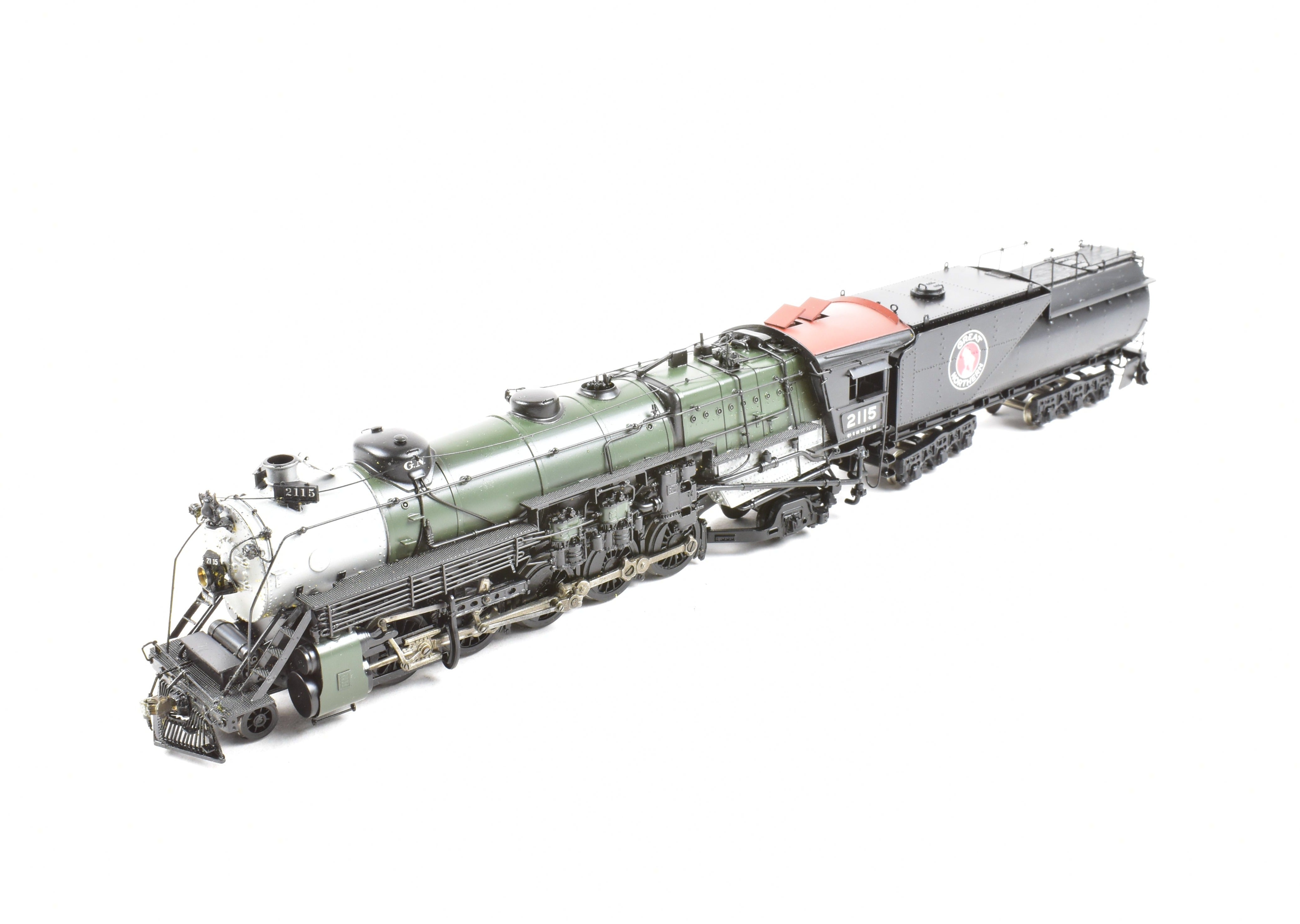 High - Quality HO Scale Brass PFM - Tenshodo Great Northern Class Q - 1 2 - 10 - 2 Model Train with Custom - Painted Glacier Park Design