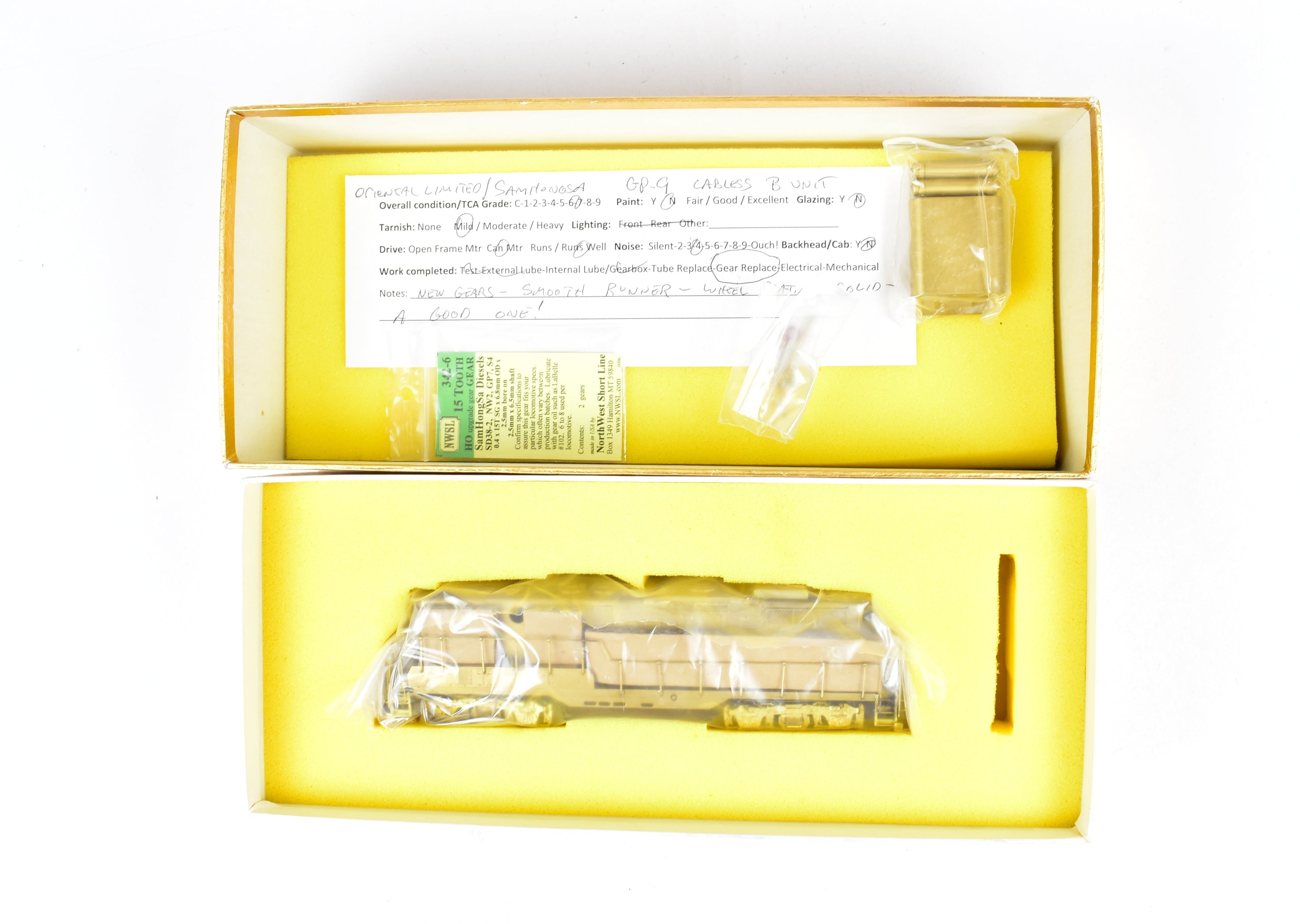 HO Scale Brass Union Pacific EMD GP9 1750 HP Cabless B-Unit by Oriental Limited