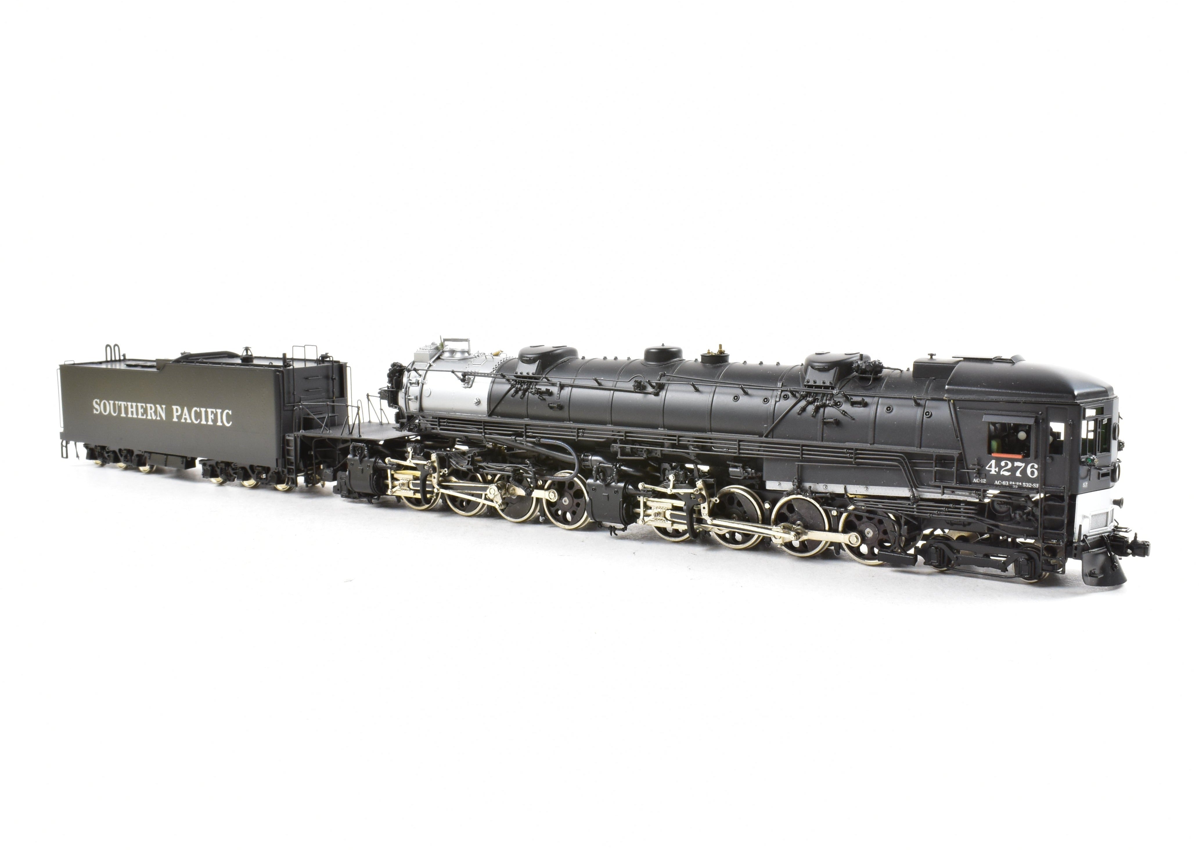 HO Scale Brass Model Train - PFM Tenshodo Southern Pacific AC - 12 4 - 8 - 8 - 2 Cab Forward Factory - Painted Locomotive, Crown Model, No. 4276, 1983 Run