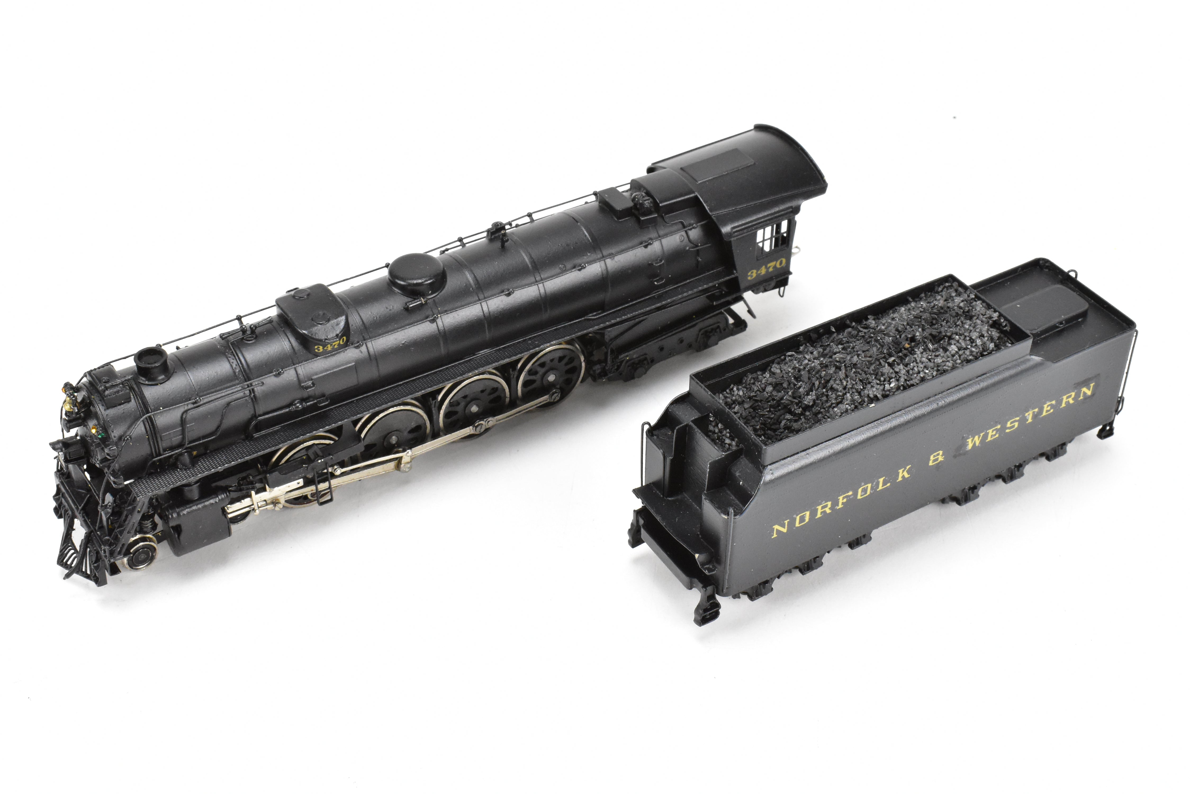 HO Scale Brass Nickel - Plated Model Train: DL&W - Lackawanna Class Q - 4a 4 - 8 - 4 Modern Pocono, Representing Norfolk & Western #3470