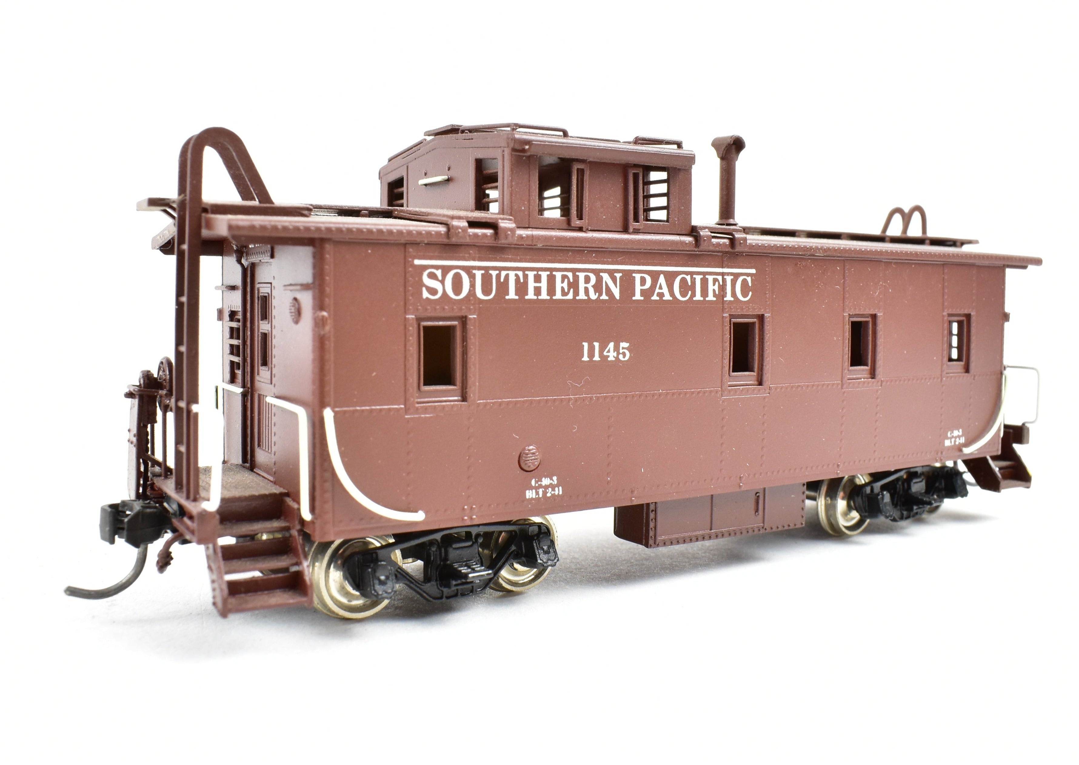 HO Scale Brass Pacific Fast Mail (PFM) SKI SP Southern Pacific Steam Era C - 40 - 3 Steel Caboose, Factory Painted with Road Number 1145