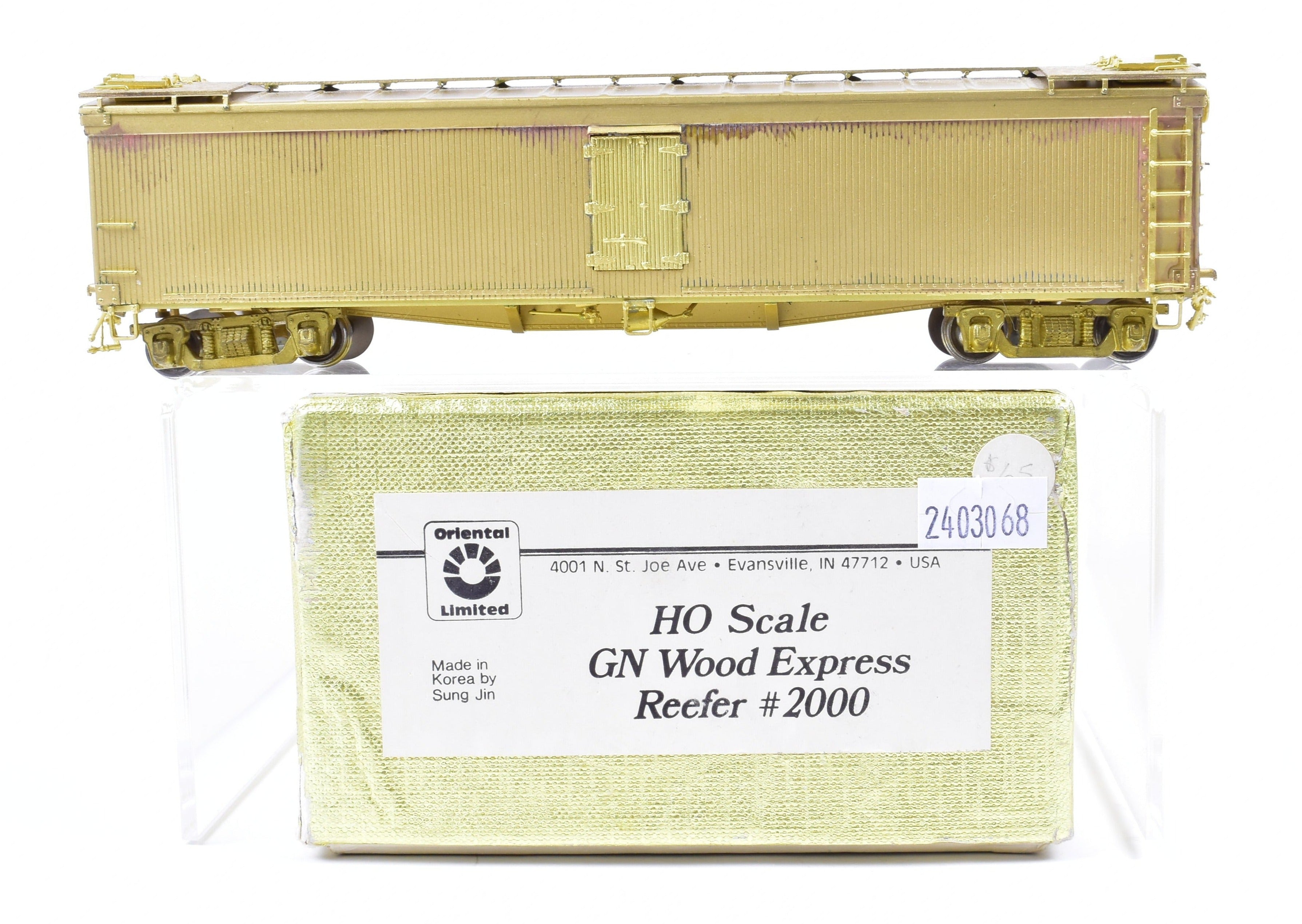 HO Brass Great Northern Wood Express Reefer No. 2000 - Oriental Limited Model