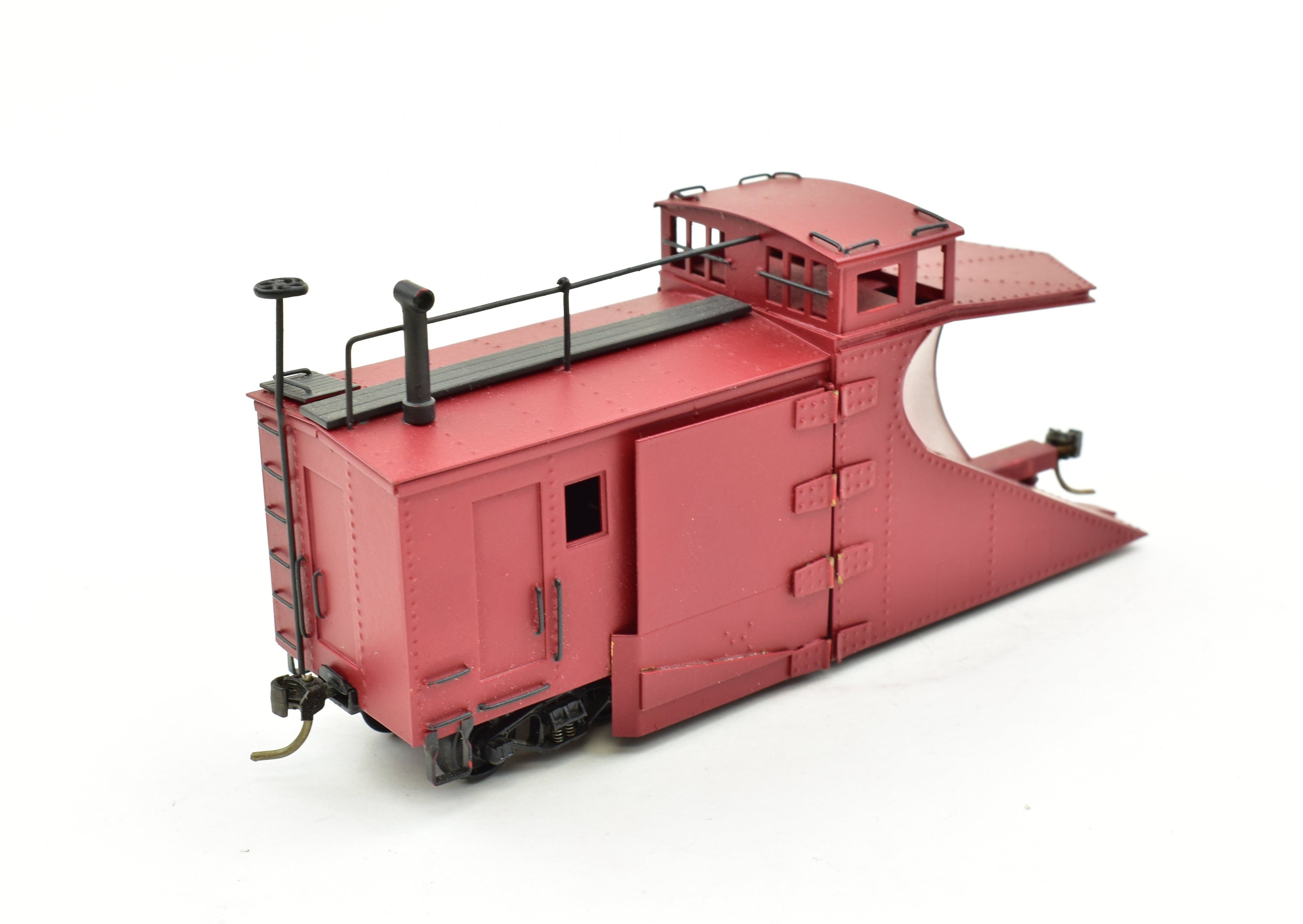 HO Scale Brass NJ Custom MOW Snow Plow with All - Steel Construction and Working Wings