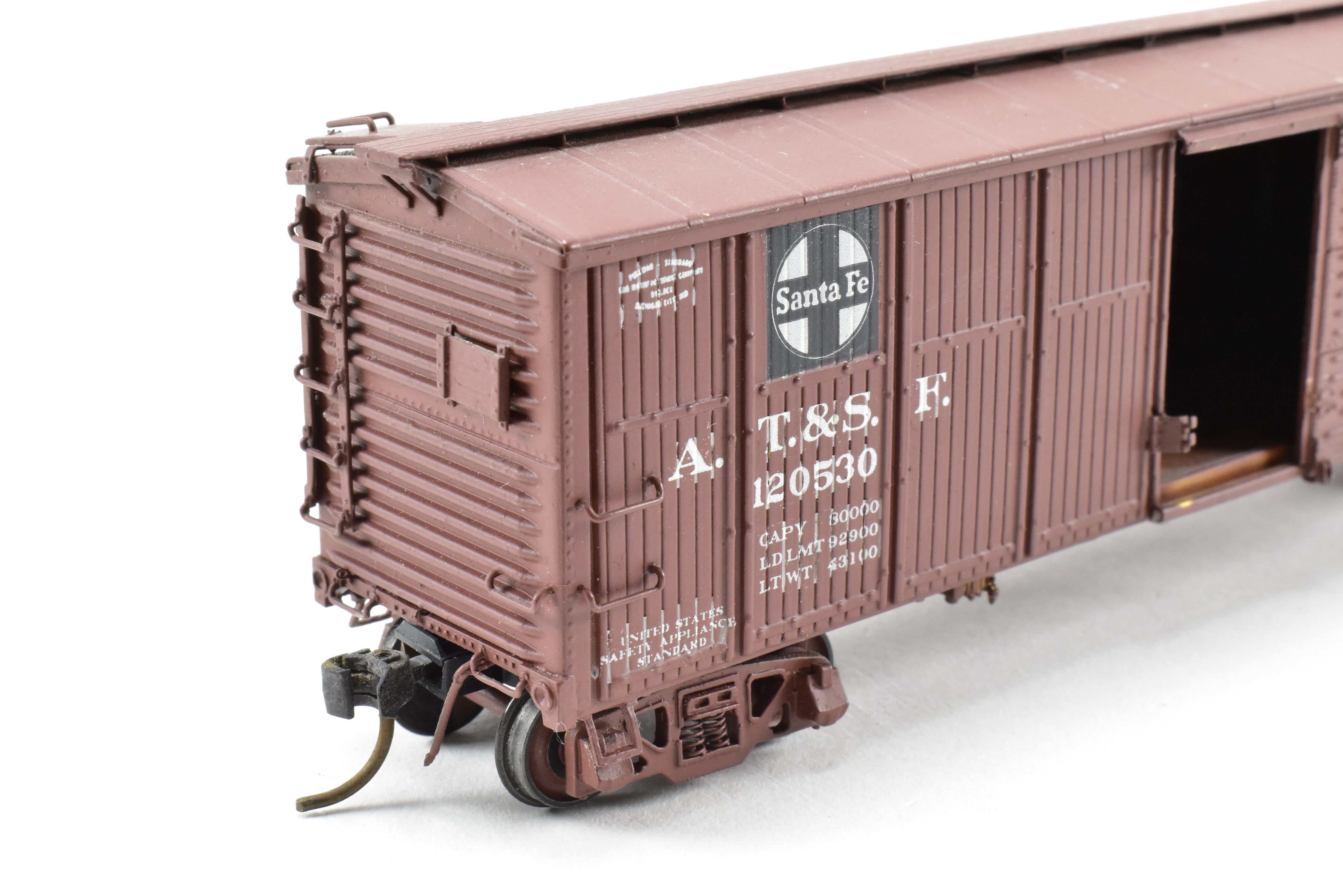 HO Scale Brass Model of Pecos River Brass ATSF - Santa Fe Bx - 6 Boxcar Featuring Ajax Brake Wheel and AB Brake System, Car Numbered CP #120530