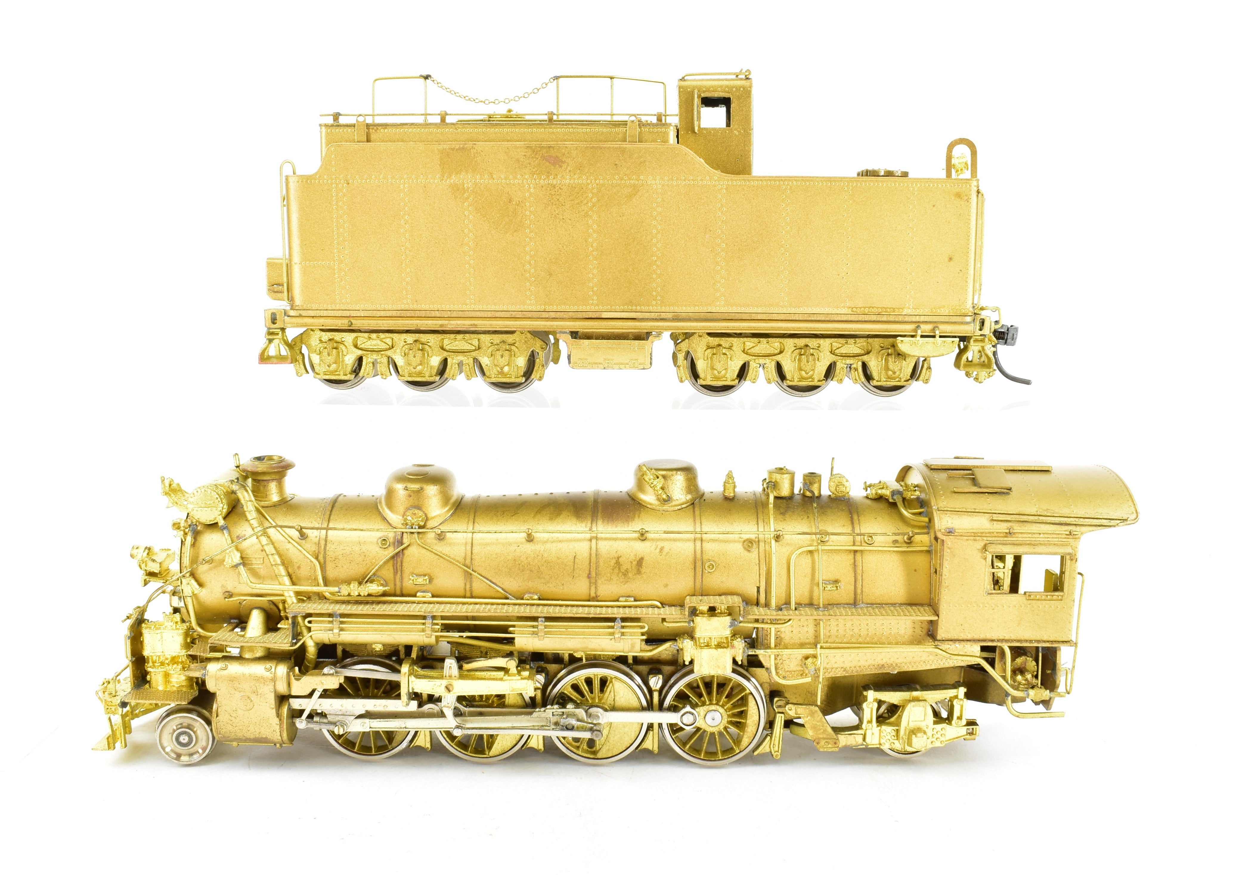 HO Scale Brass Key Imports Texas & Pacific H-2r 2-8-2 Mikado Steam Locomotive Model #800 with Elesco Feedwater Heater