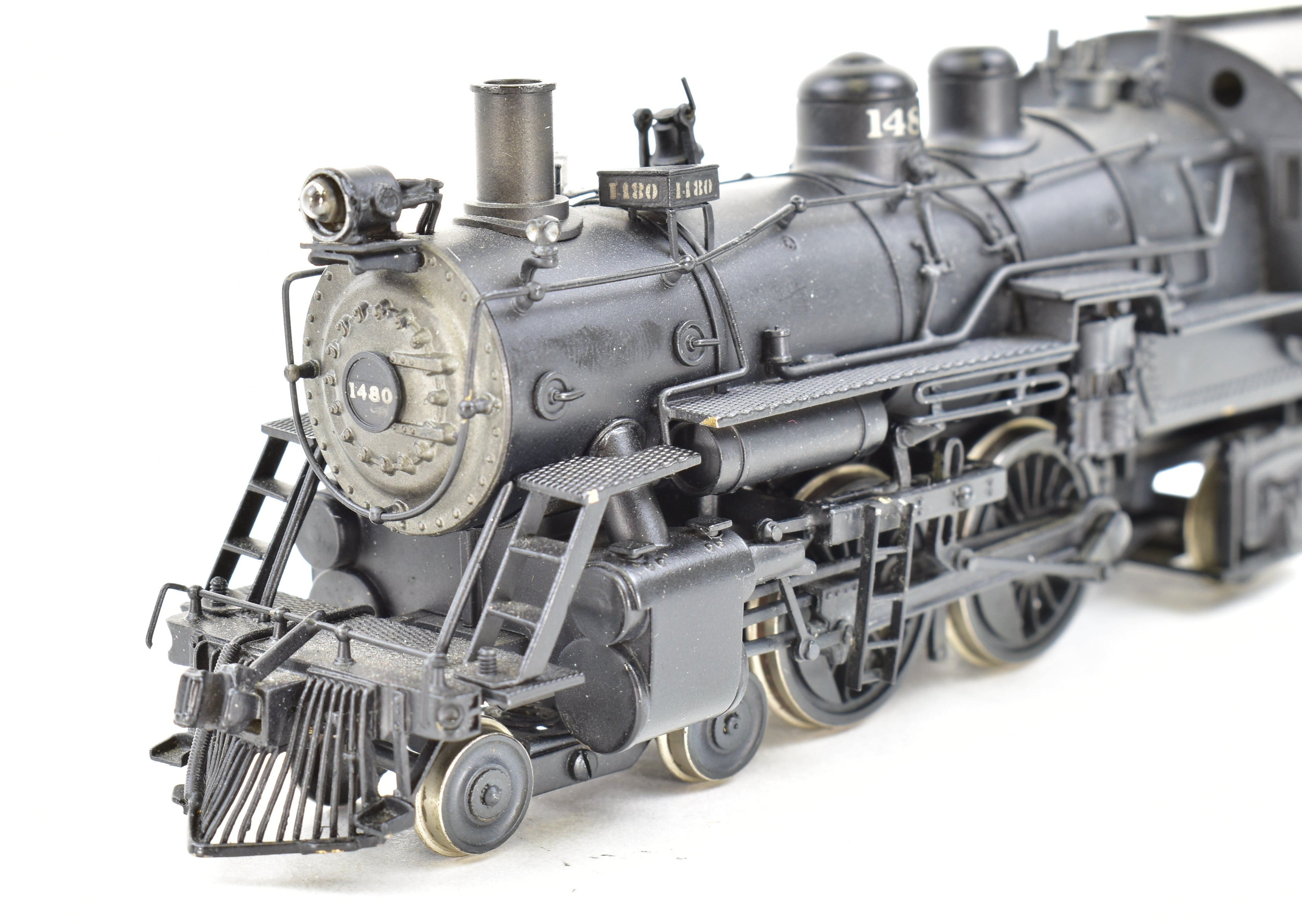 HO Scale Brass Model Train - NJ Custom Brass ATSF Santa Fe Class 1400 4-4-2 Locomotive CP No. 1480, Sold As-Is Condition
