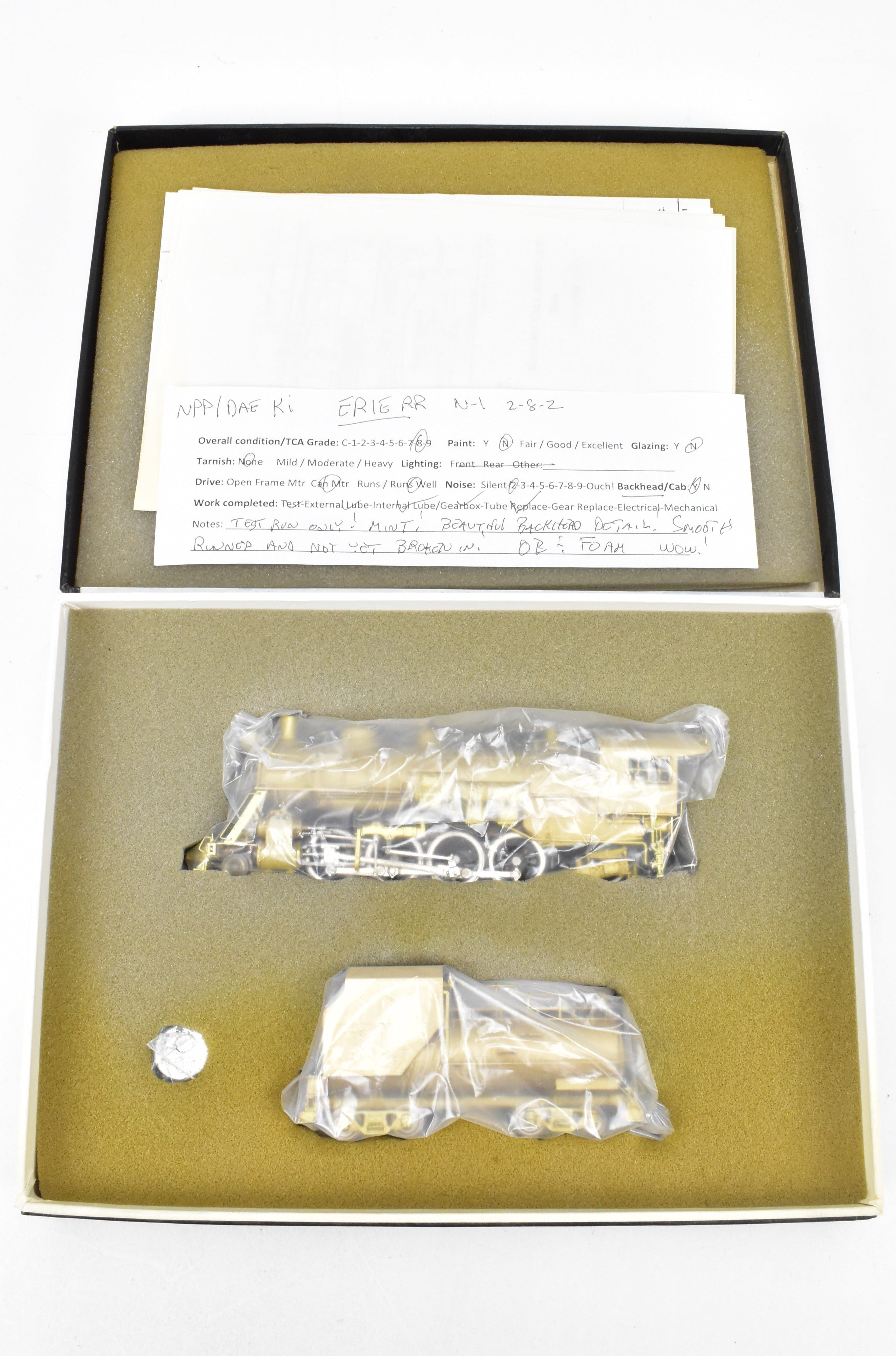High - Quality HO Scale Brass Nickel - Plated Erie Railroad N - 1 2 - 8 - 2 Model Train by NPP - Nickel Plate Products