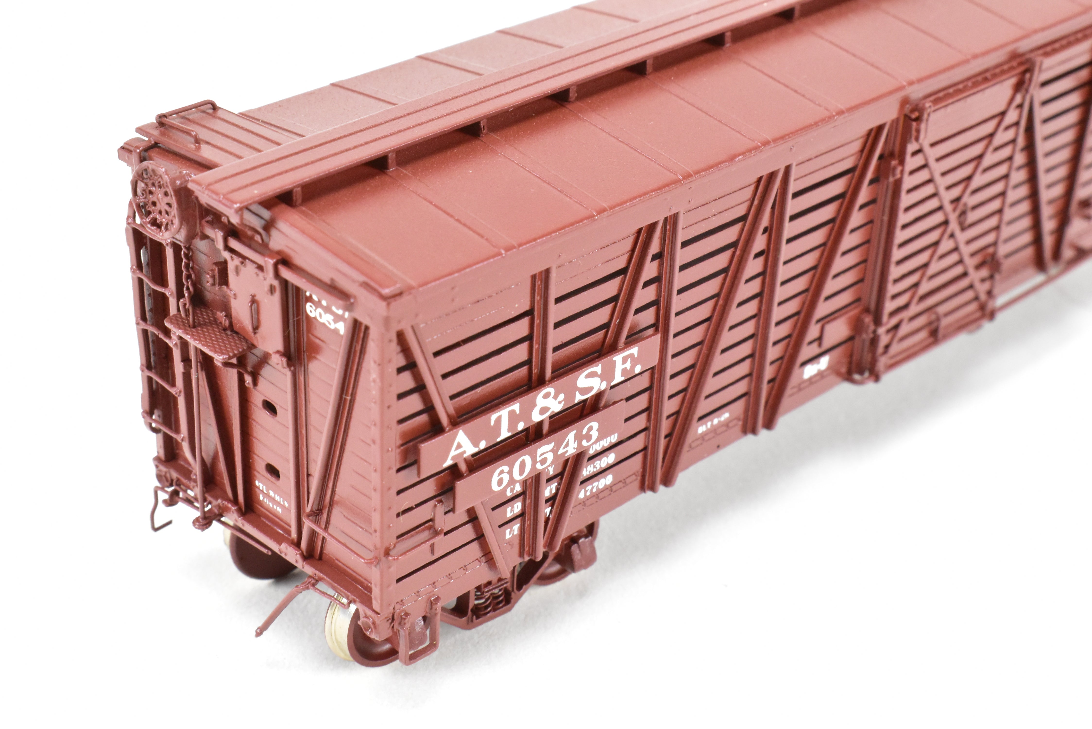 High - Quality HO Scale Brass Santa Fe SK - U Stock Car Model No. 60543 by Pecos River Brass for ATSF