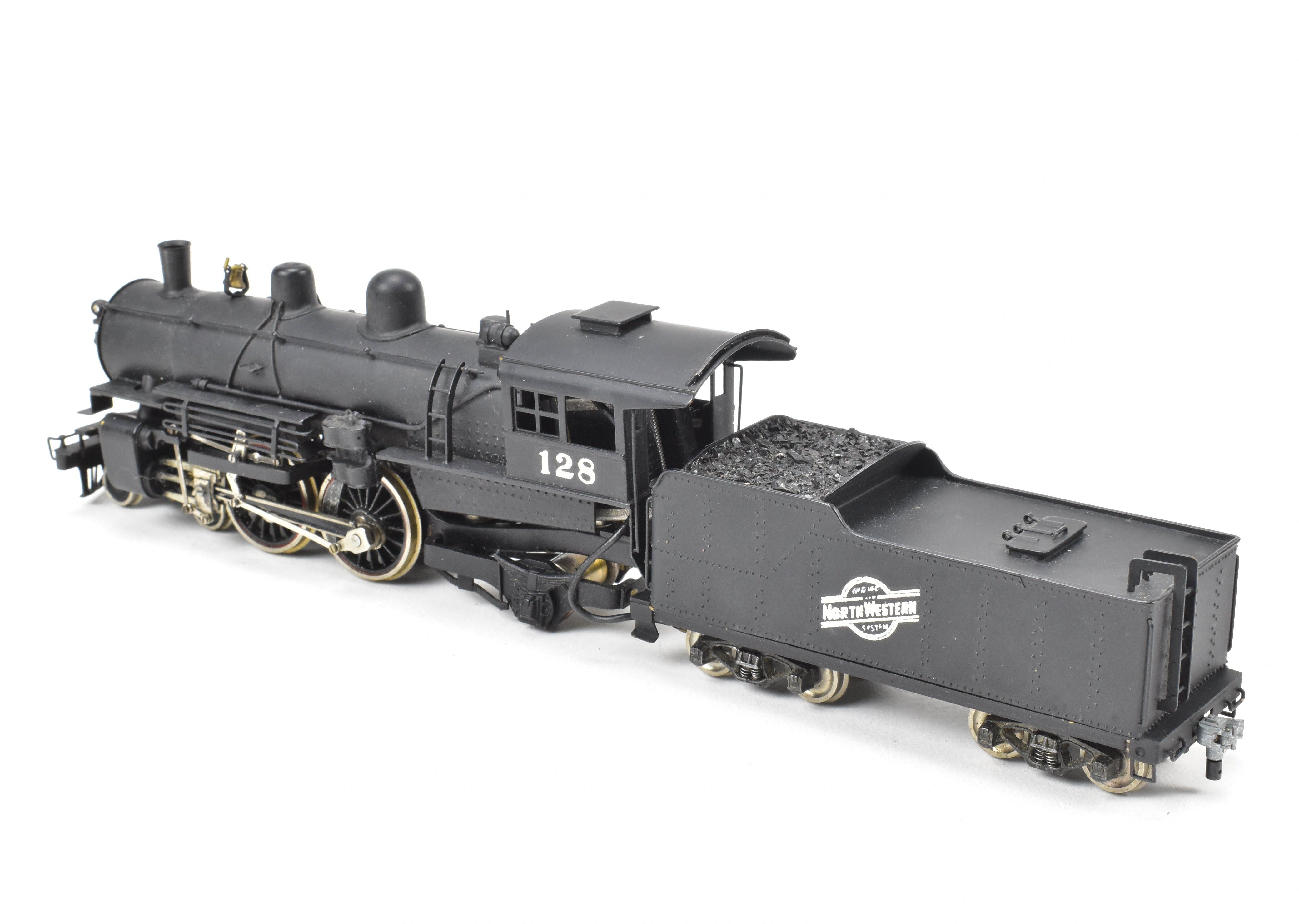 High - Quality HO Scale Brass Pacific Fast Mail (PFM) Model - Tenshodo Chicago & Northwestern Class D 4 - 4 - 2 Atlantic Steam Locomotive, Factory - Painted, No. 128