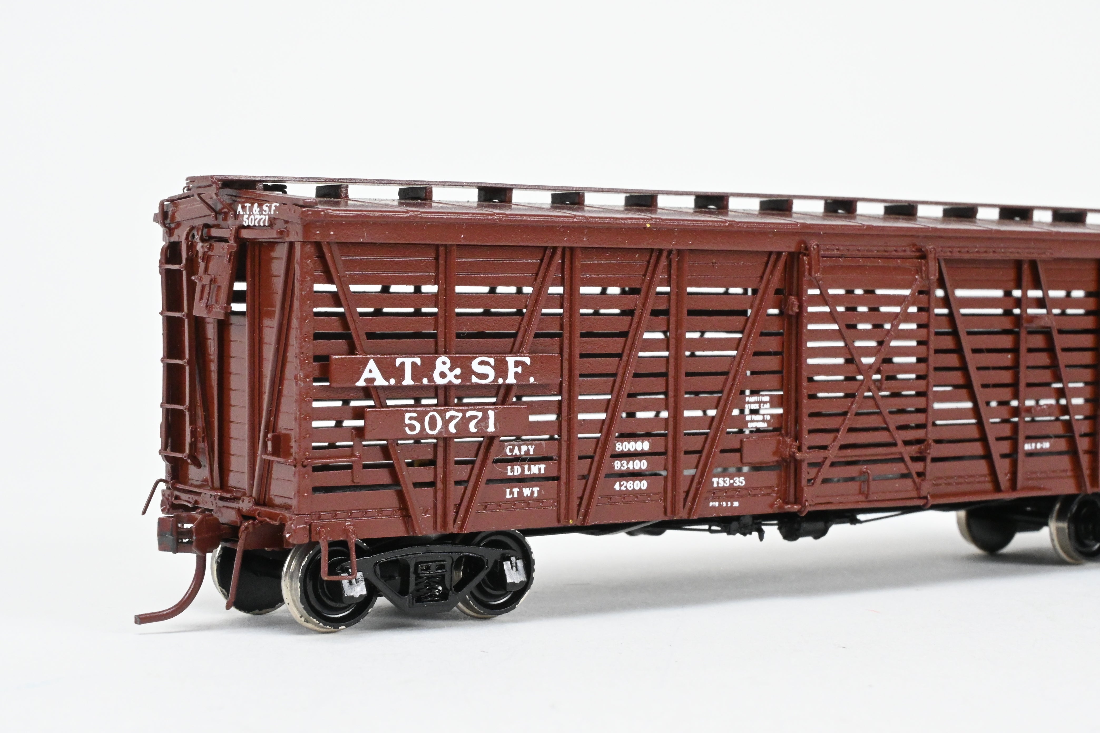HO Scale Brass ATSF - Santa Fe Sk-R Stock Car No. 60771 Custom Painted