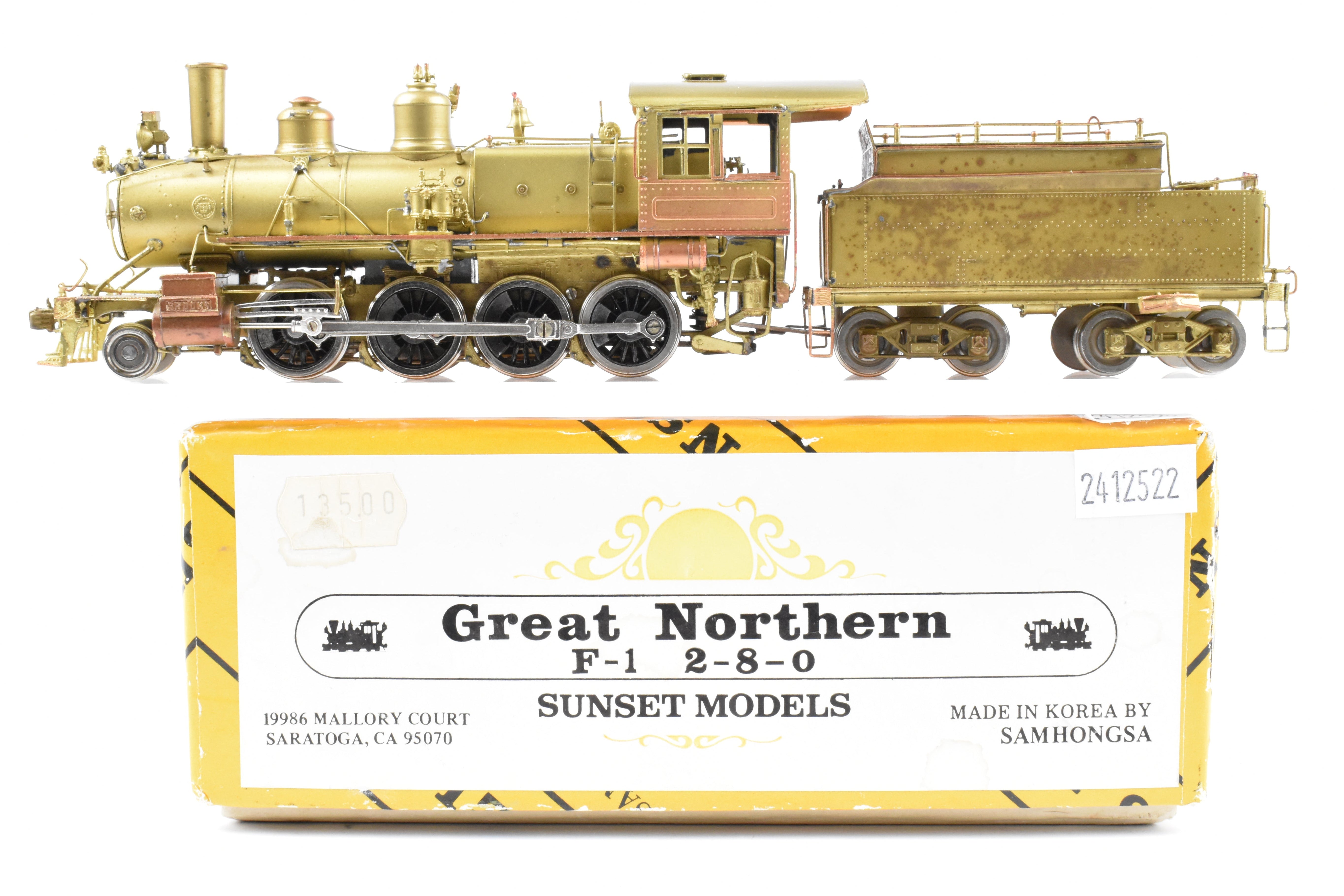 HO Scale Brass Great Northern 2-8-0 Class F-1 Sunset Import Model
