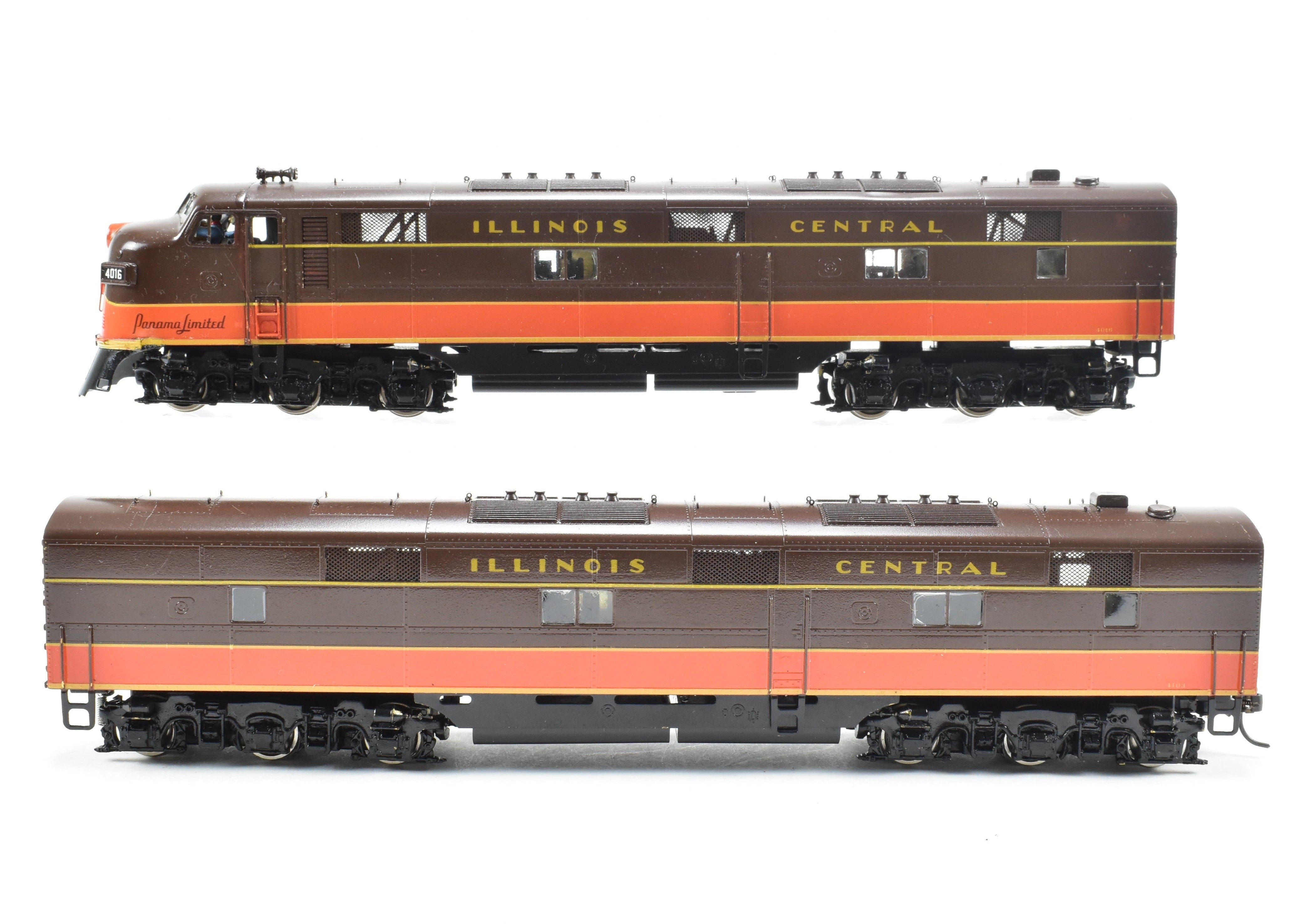HO Brass Oriental Limited Illinois Central E7A/B Set with Large Number Boards