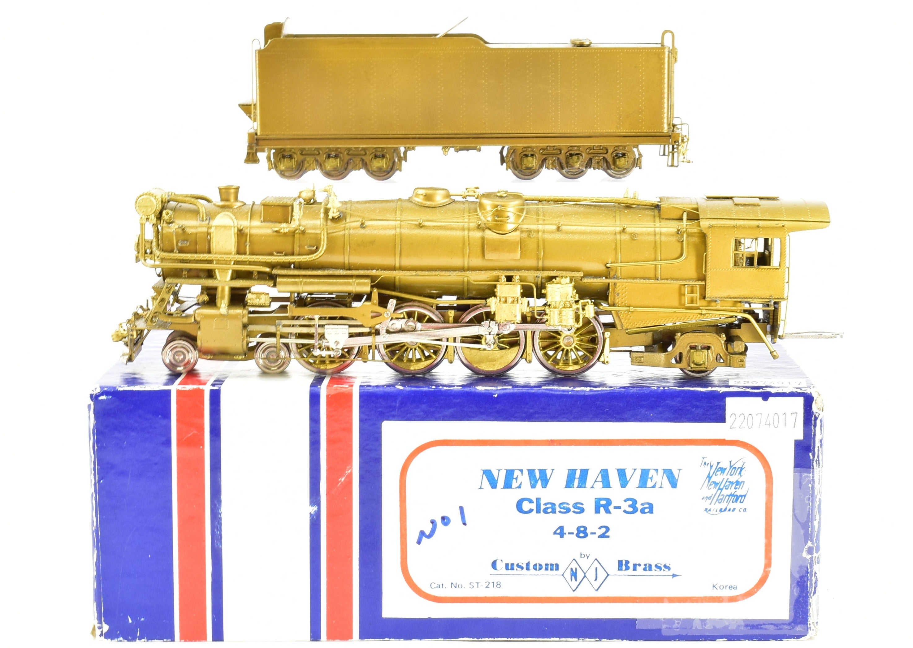 HO Scale Brass New Jersey Custom Brass New Haven Class R - 3a 4 - 8 - 2 Mountain Steam Locomotive Model