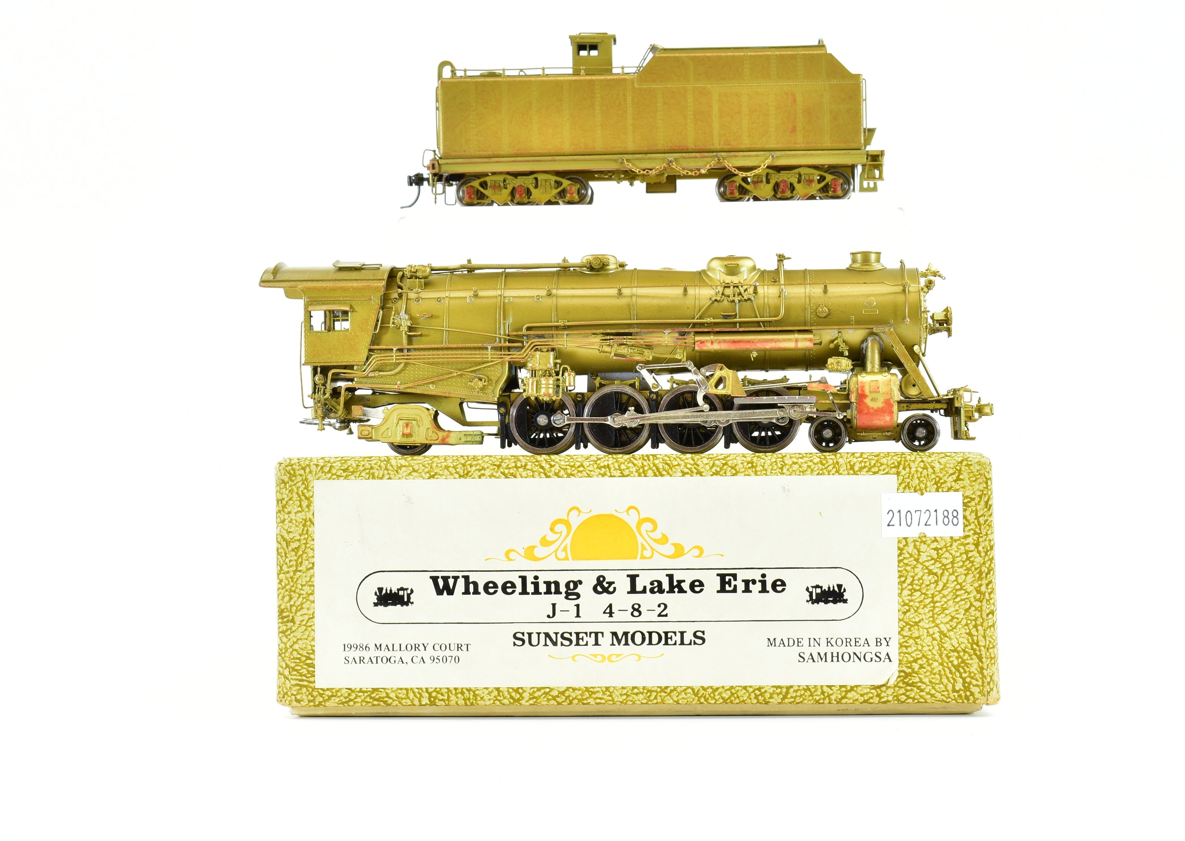 HO Scale Brass Sunset Models Wheeling & Lake Erie J-1 4-8-2 Steam Locomotive Model