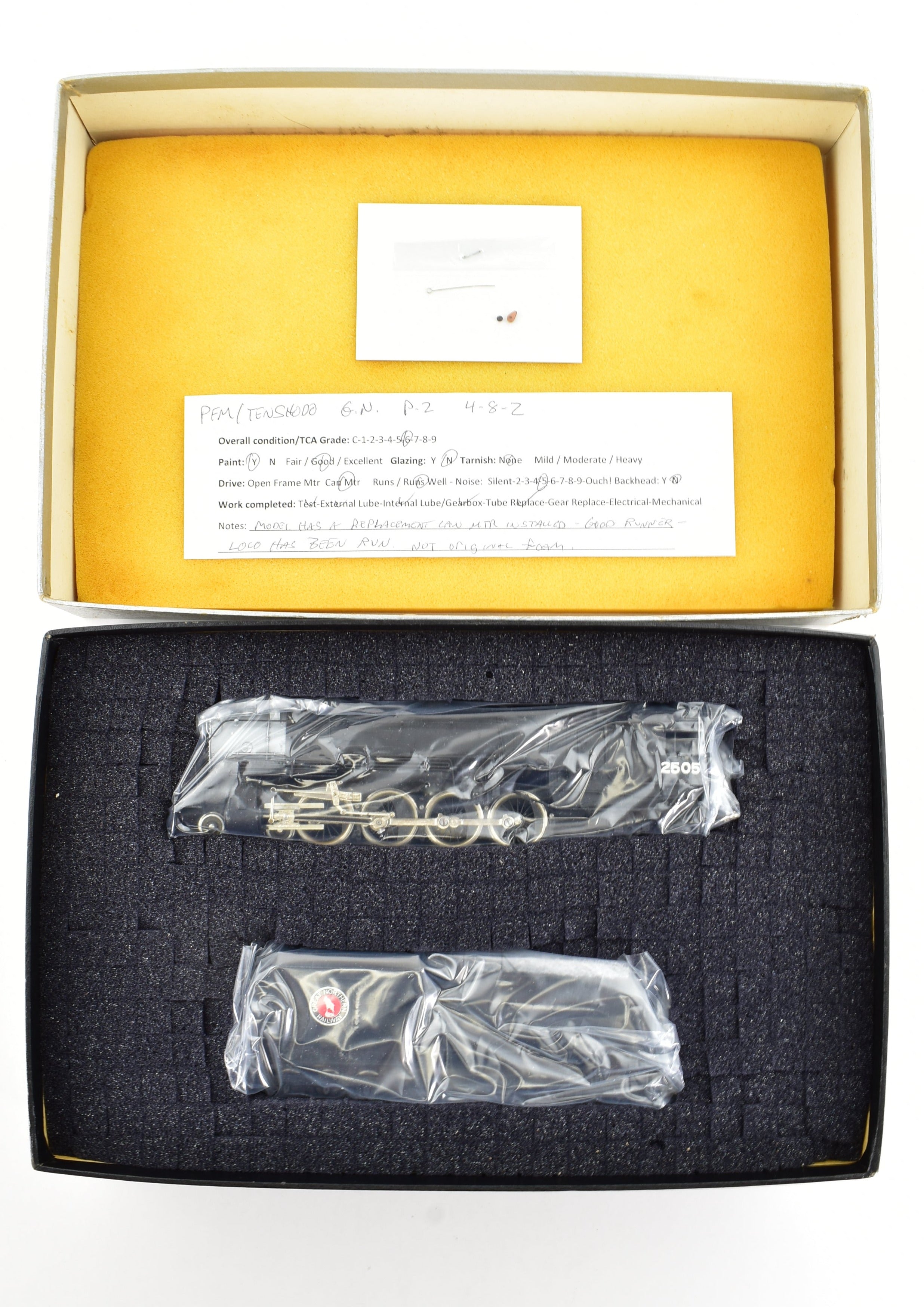 HO Scale Brass PFM - Tenshodo Great Northern 4-8-2 Class P-2 Factory Painted Can Motor Locomotive