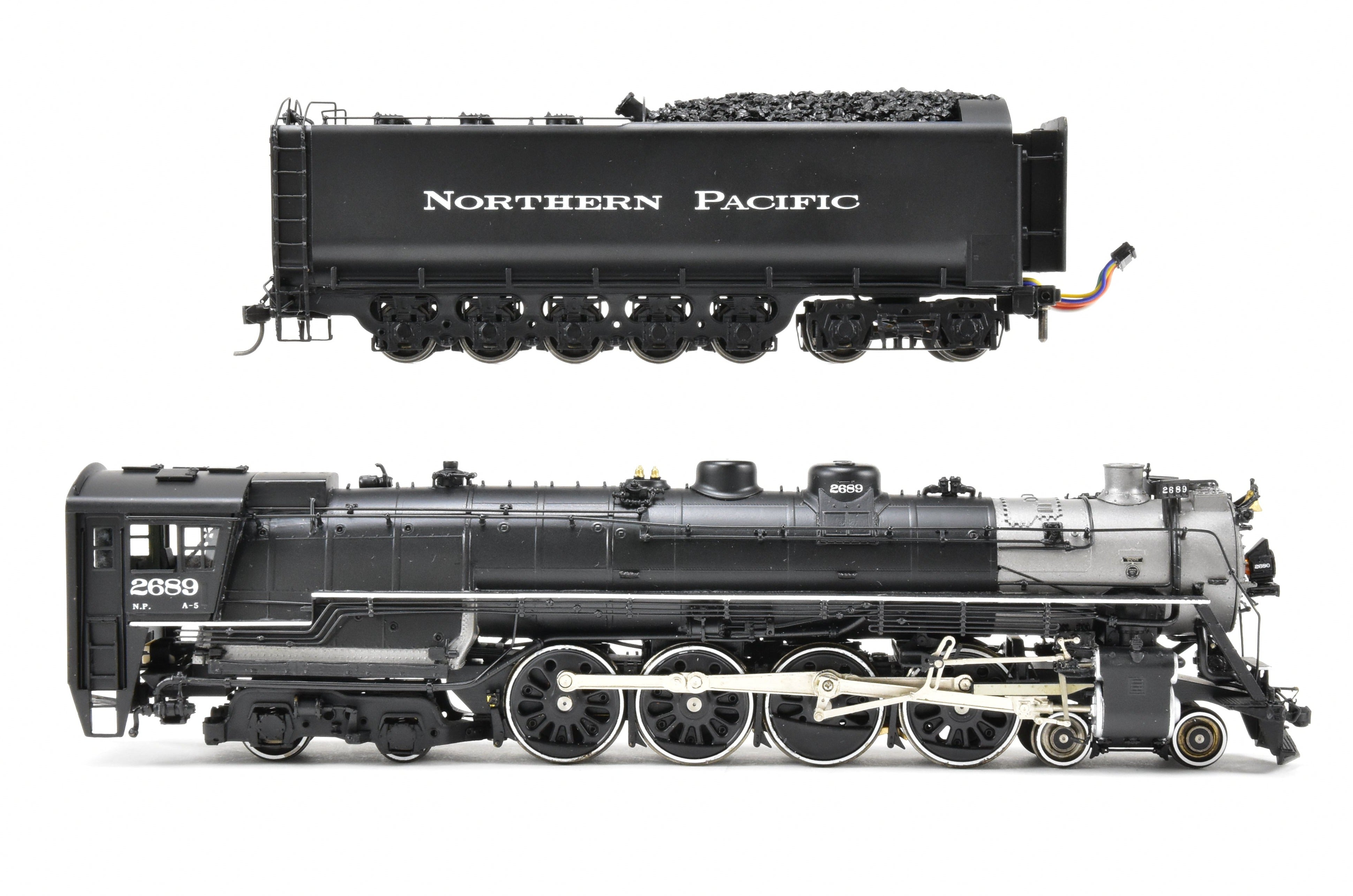HO Scale Brass Northern Pacific A-5 4-8-4 FP #2689 Black Model with QSI DCC & Sound