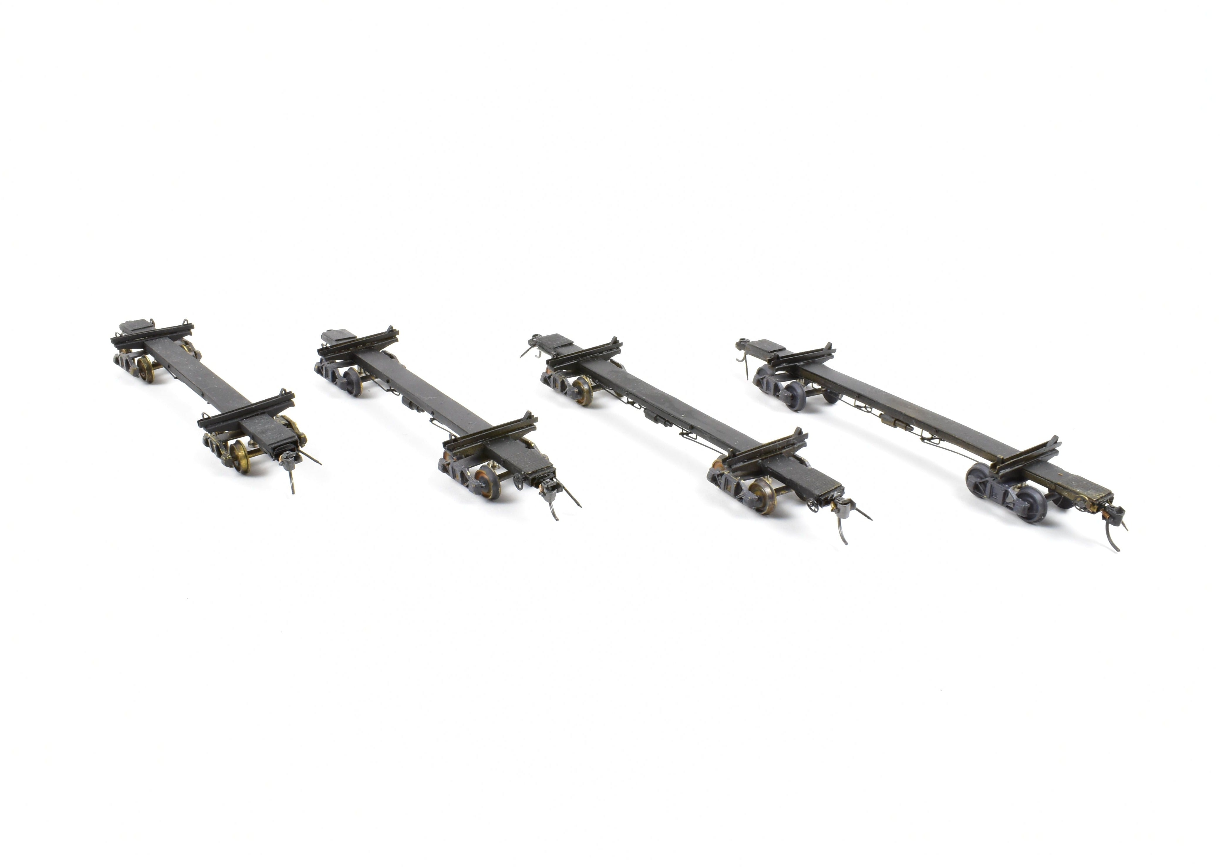 HO Brass NWSL 4-Pack 50' Skeleton Log Cars with Trucks and Loads, CP