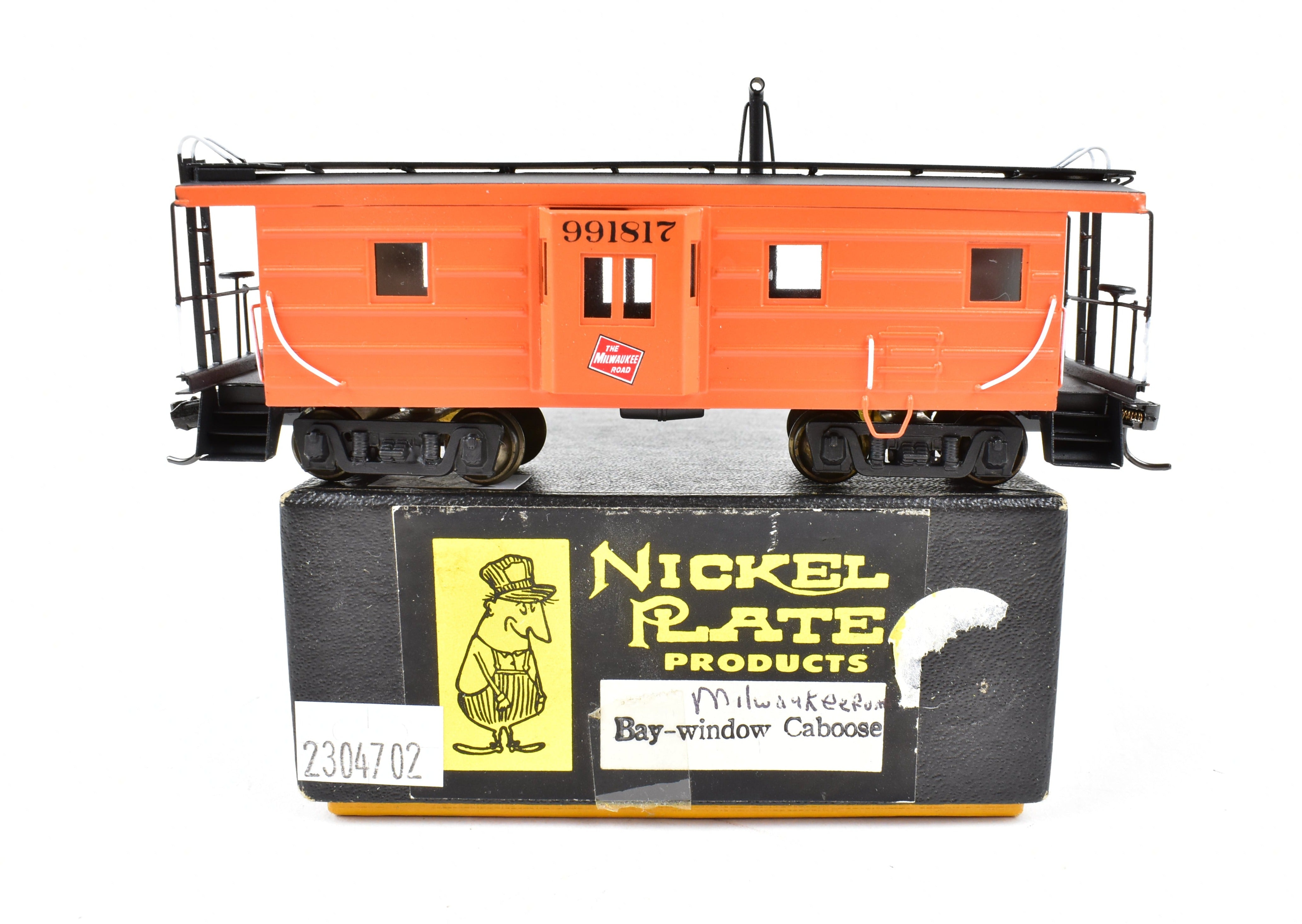 HO Scale Brass Nickel Plate Products Milwaukee Road Bay Window Caboose Pro-Painted #991817
