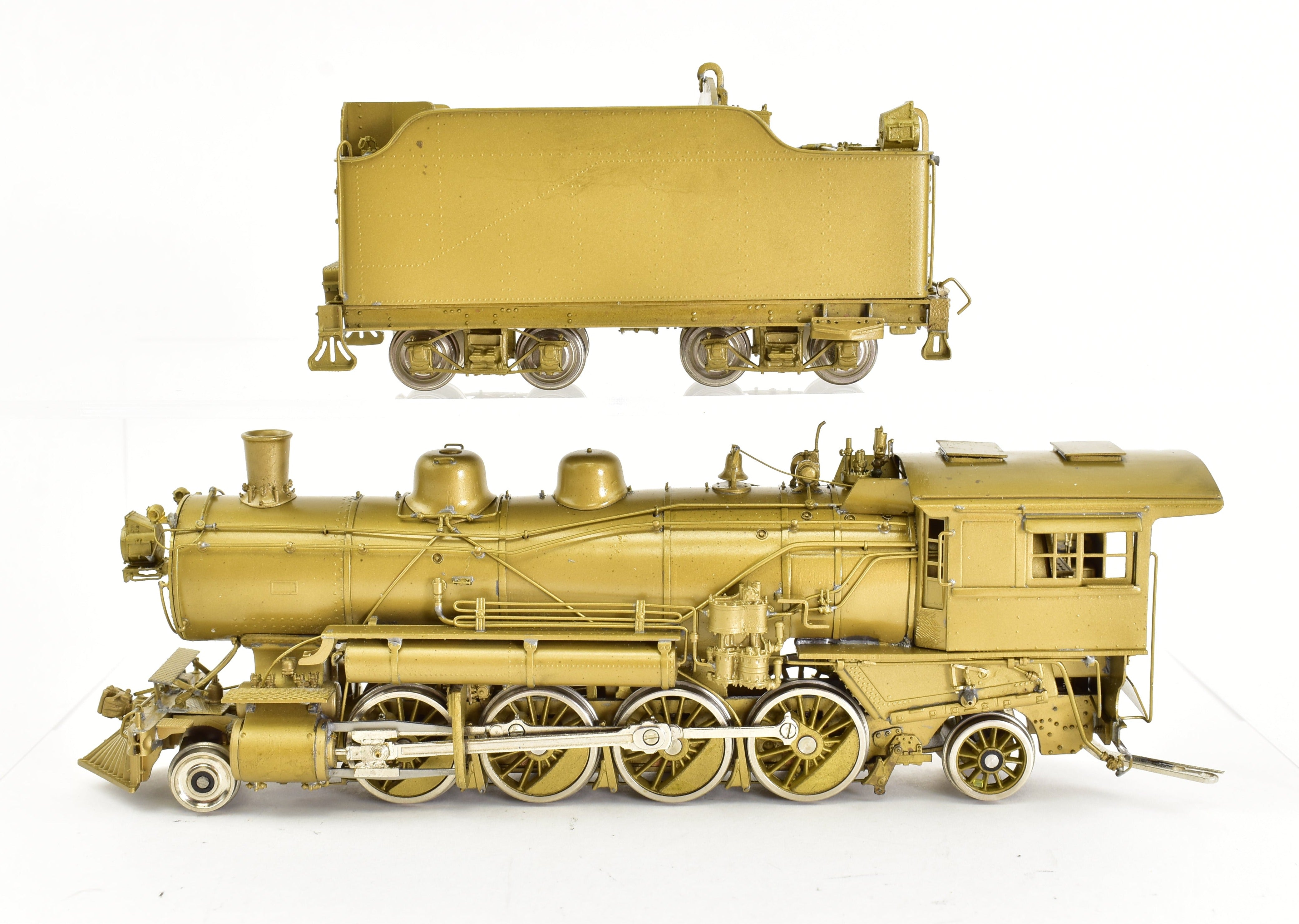 HO Scale Brass PFM - SKI Model Train: Northern Pacific Class W 2-8-2 Steam Locomotive with Wooden Pilot, Special Northern Pacific Version