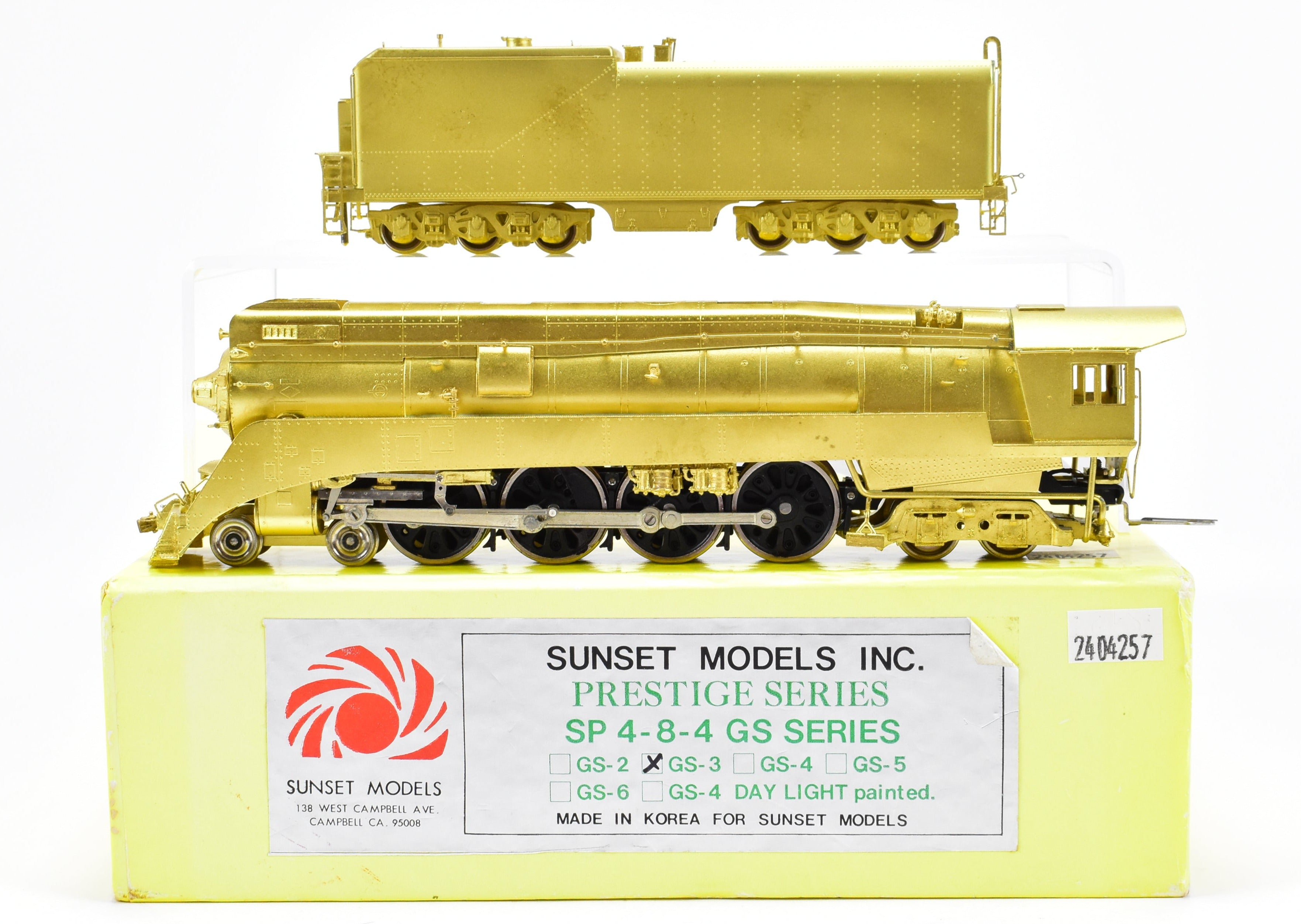 HO Brass Sunset Models Prestige Series Southern Pacific GS - 3 4 - 8 - 4 Locomotive