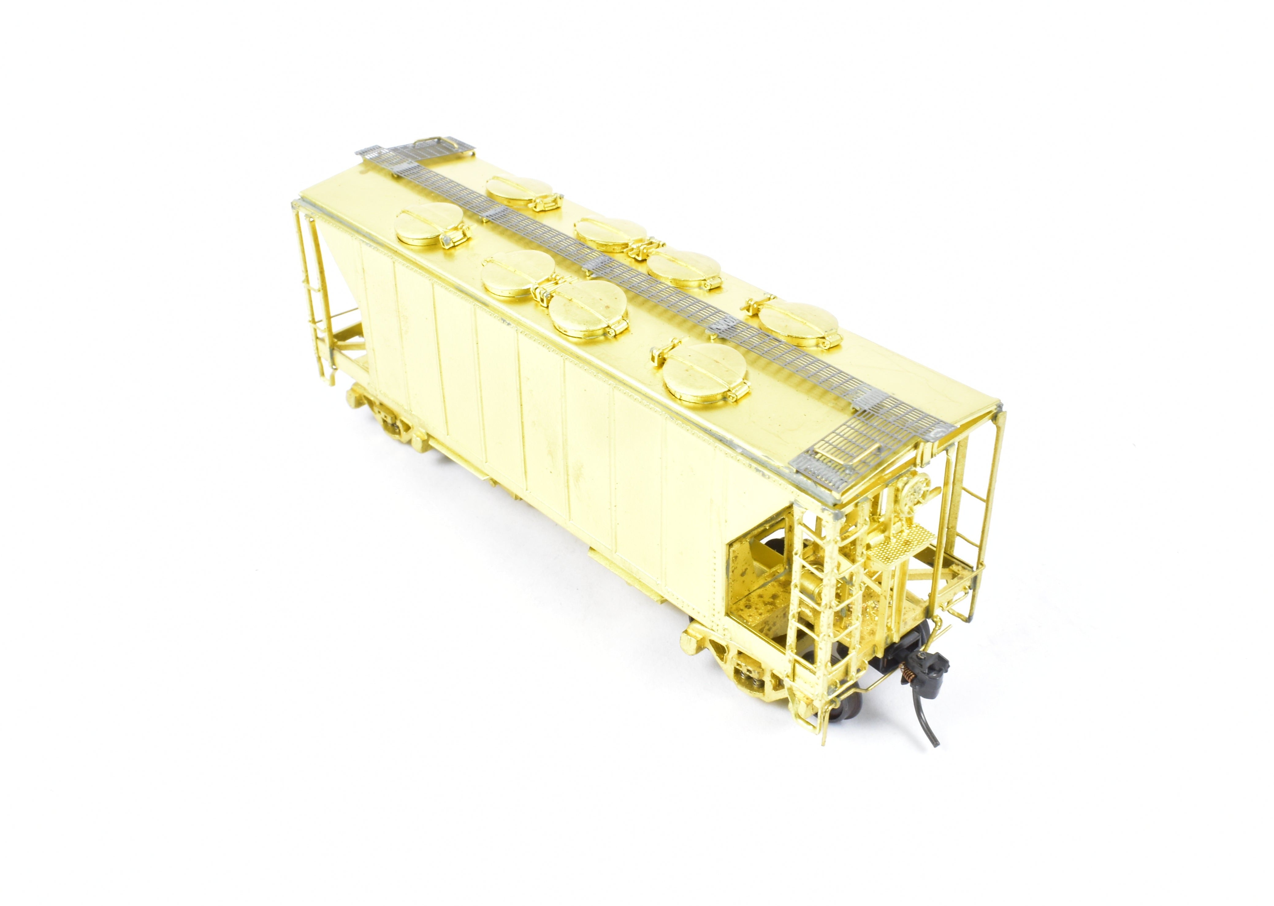 Rebuilt HO Brass 34' Covered Hopper with Round Hatches by Pecos River