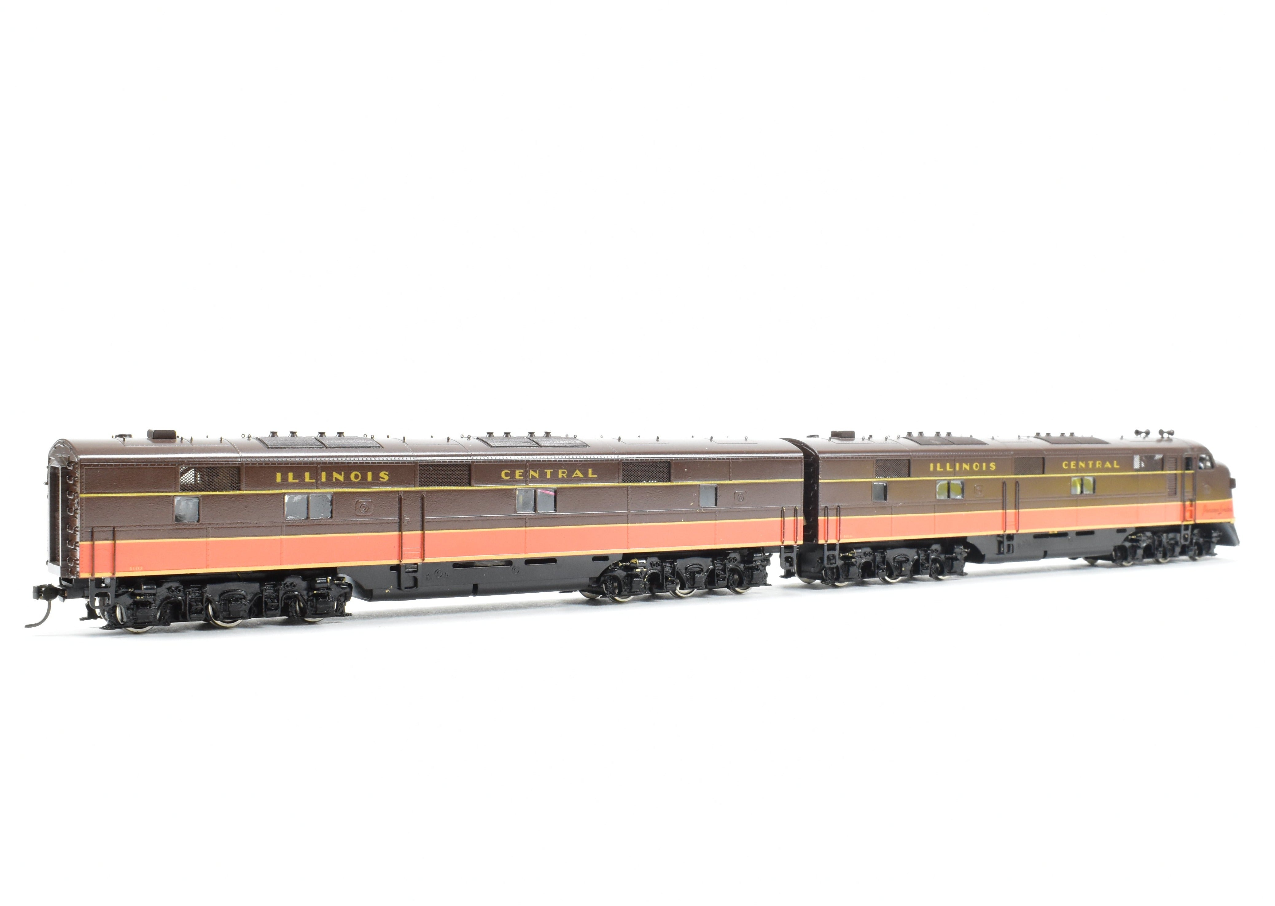 HO Brass Oriental Limited Illinois Central E7A/B Set with Large Number Boards