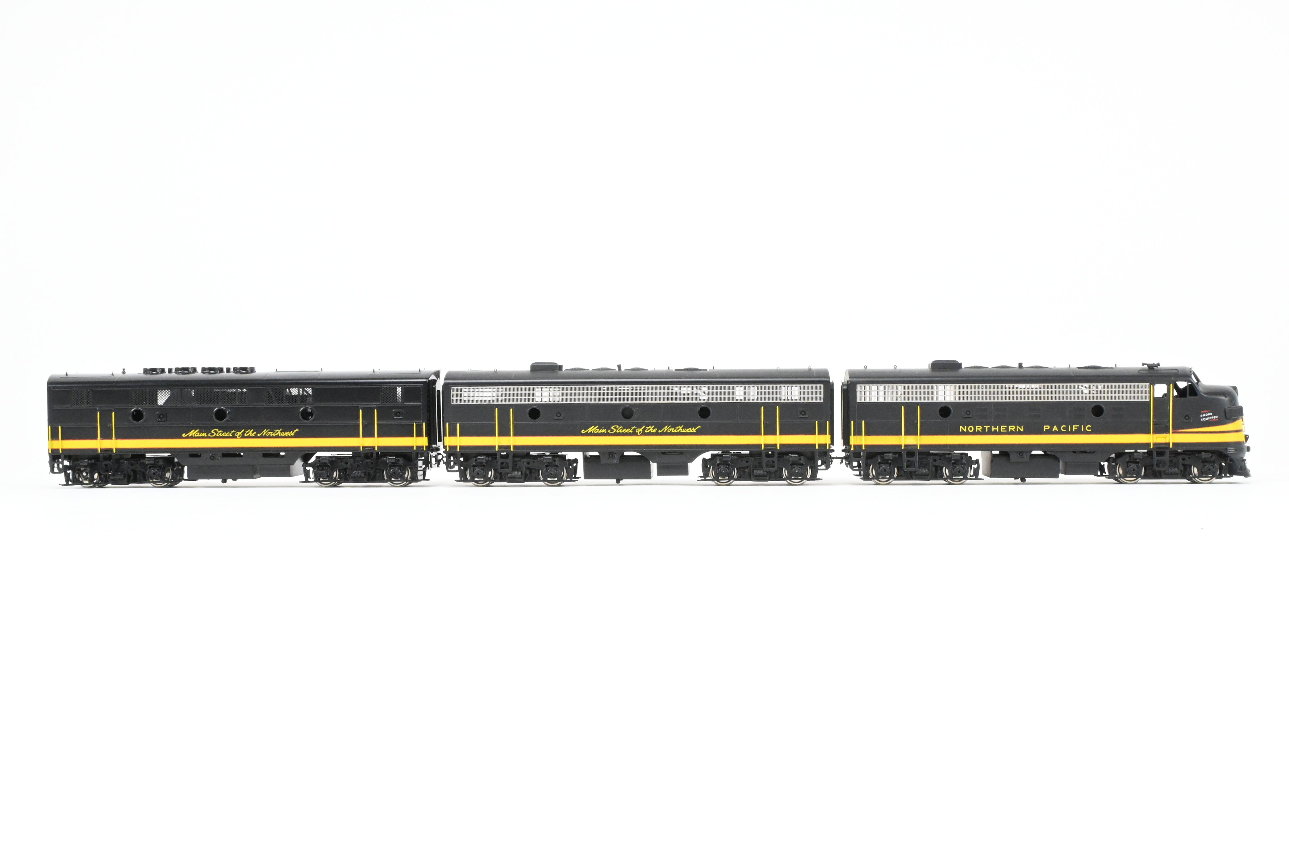 HO Scale Brass Model Train Set - Northern Pacific EMD F9A/F9B/F3B Set in Freight Scheme by Oriental Limited