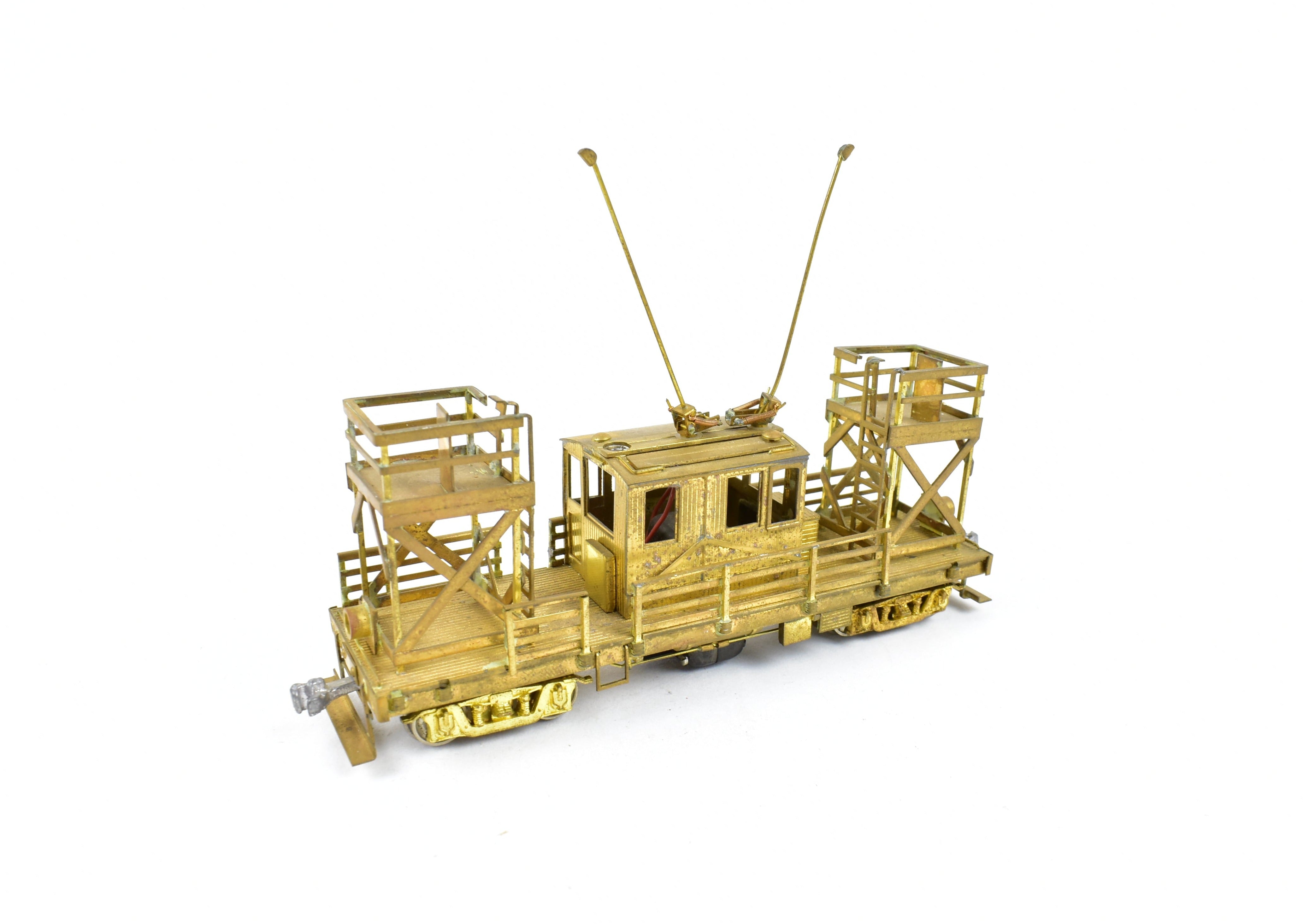 HO Scale Brass Suydam Pacific Electric Interurban Wood Wire Greaser - Tower Car Model (No Box, As - Is Condition)