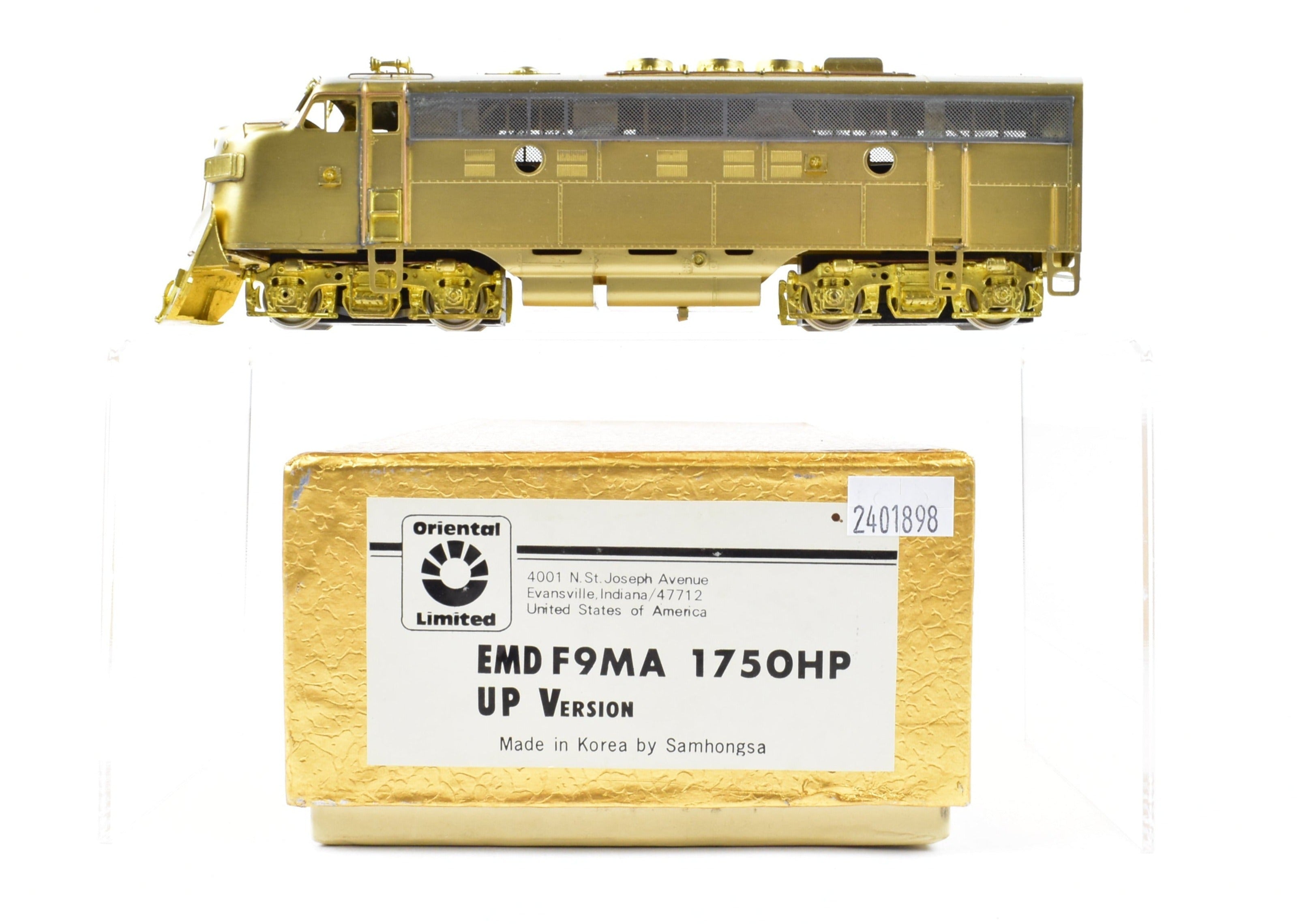 HO Scale Brass Union Pacific EMD F9MA Locomotive Model with Snowplow from Oriental Limited