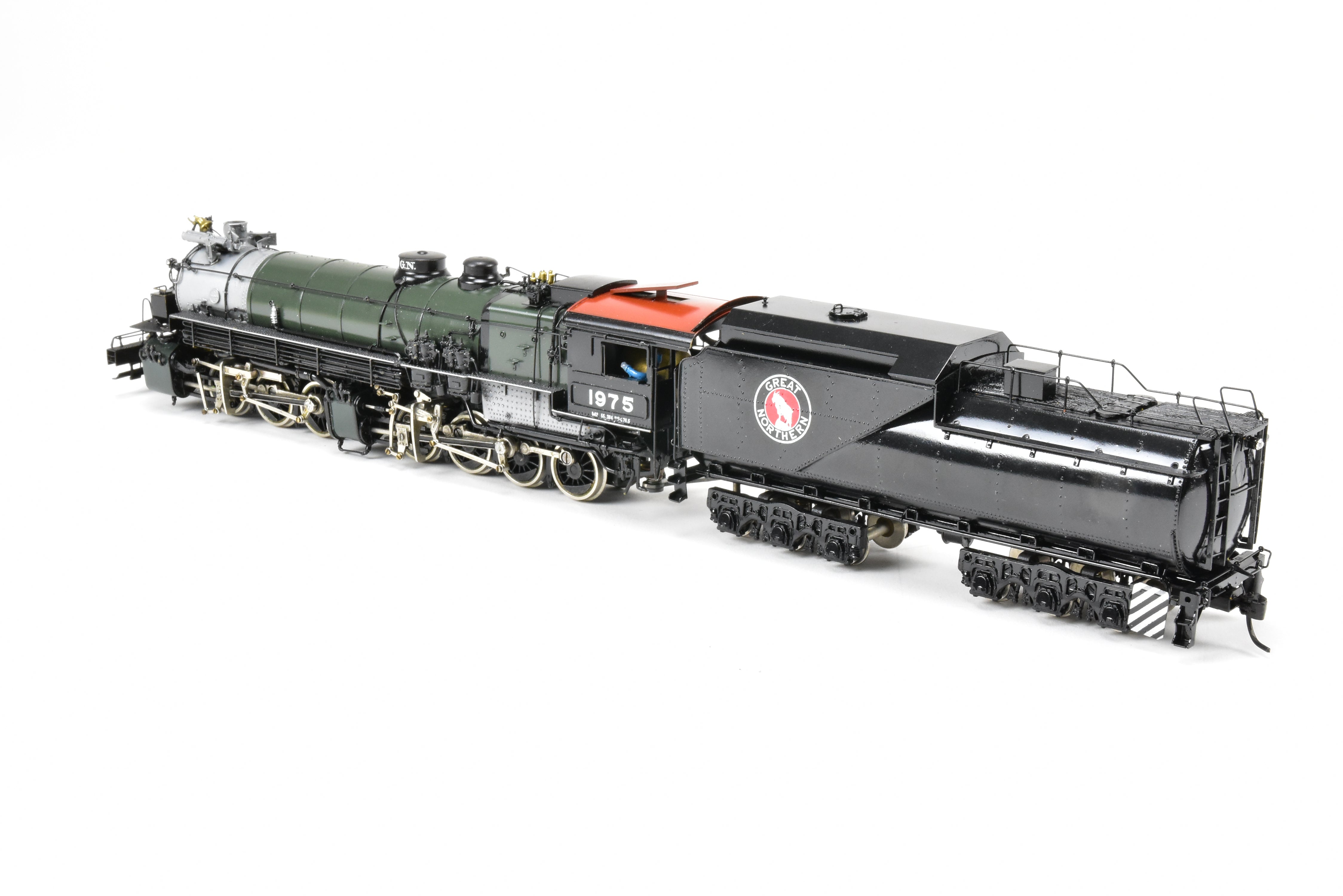HO Scale Brass PFM - Tenshodo GN - Great Northern 2-6-8-0 Class M-2 Model Locomotive 1964 Run with Can Motor Upgrade and Professional Paint Job No. 1975
