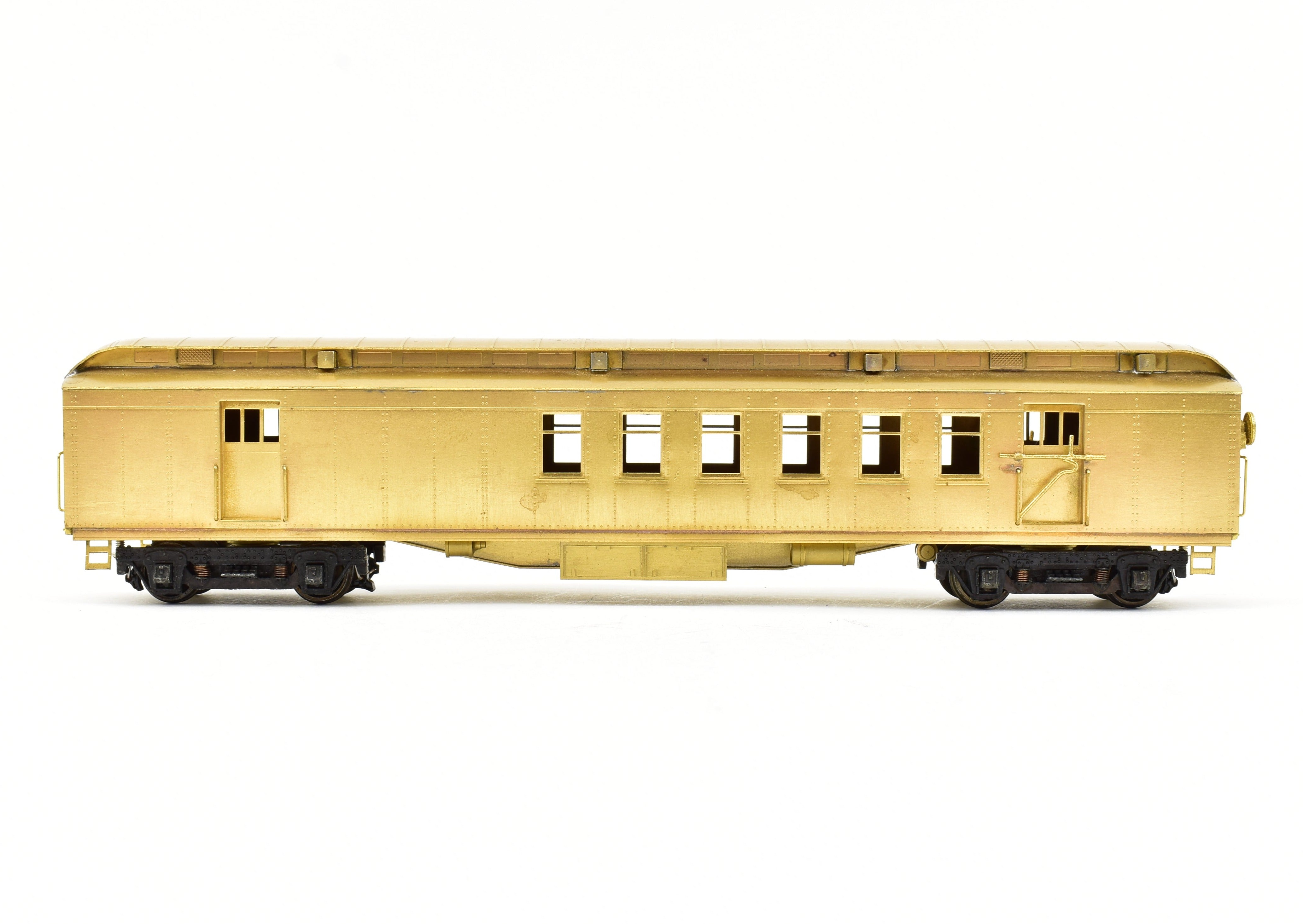 HO Scale Brass Lambert ATSF - Santa Fe Heavyweight Railway Post Office (RPO) Car Equipped with Central Valley Trucks for Model Trains