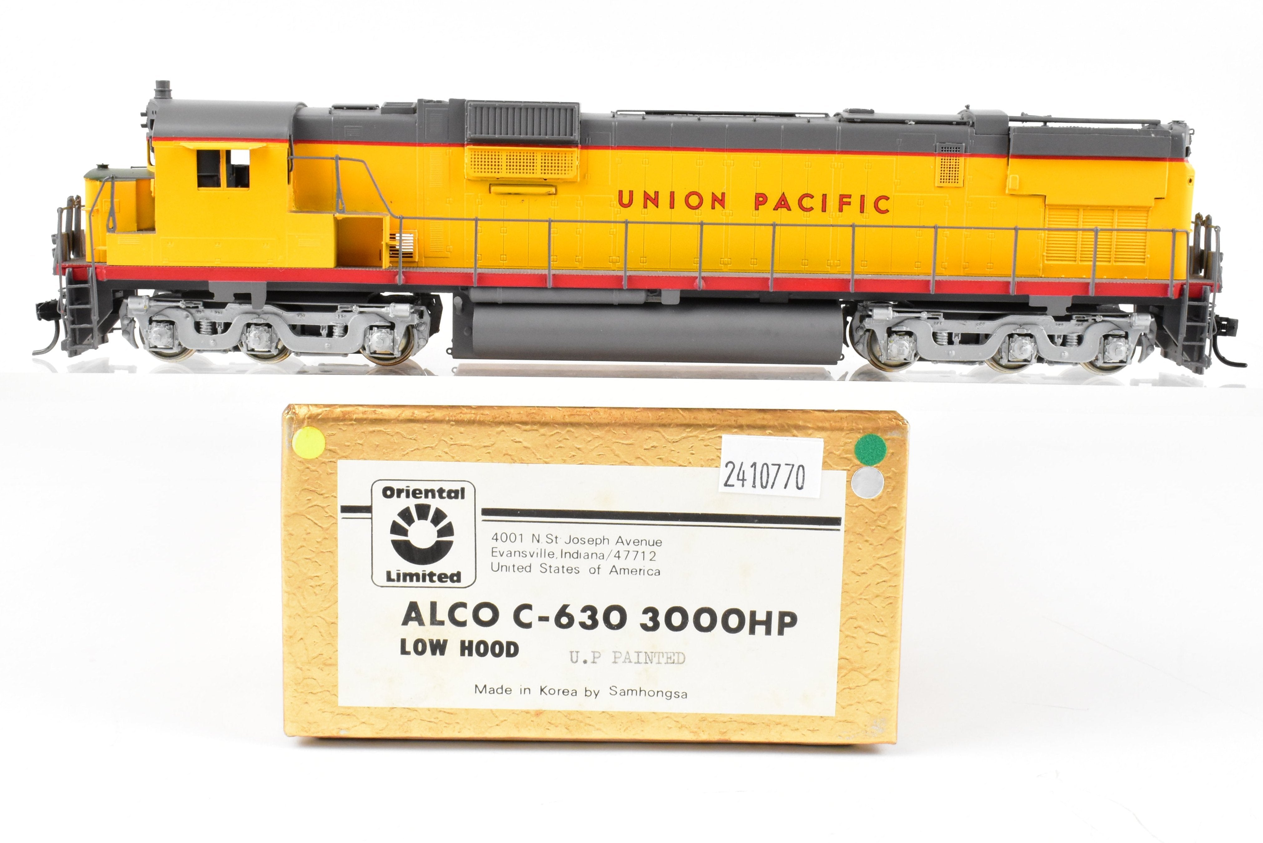 High - Quality HO Scale Brass Union Pacific ALCo C - 630 3000 HP Low Hood Freight Locomotive Model from Oriental Limited, Lettered without Number